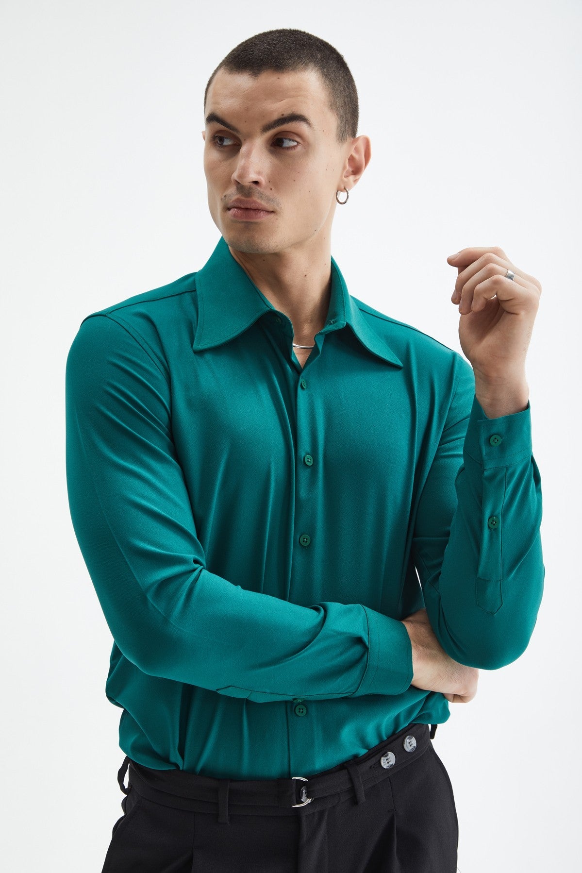 Antioch Slim Fit Erkek Uzun Kollu Geniş Yaka Gömlek