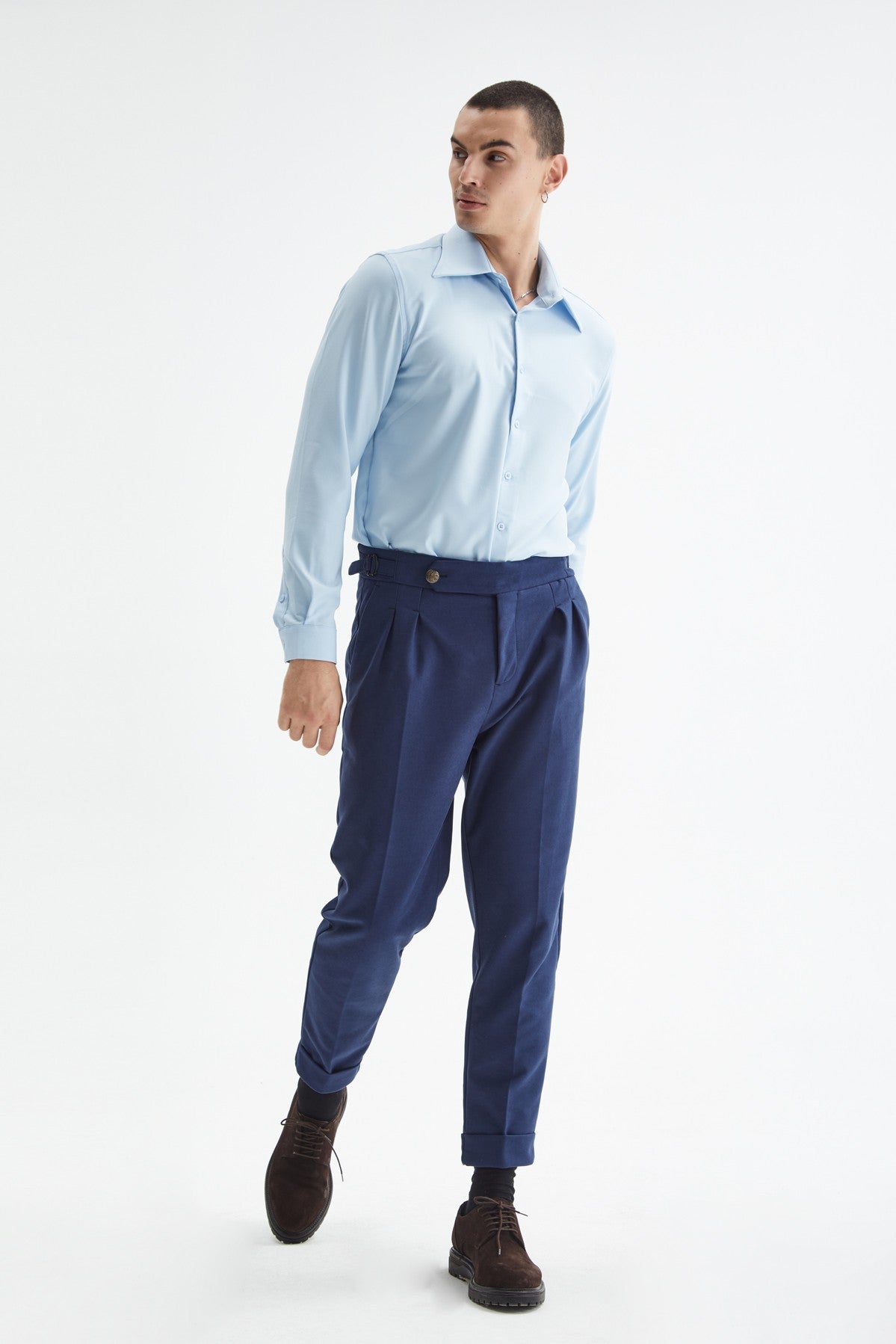 Antioch Slim Fit Erkek Uzun Kollu Geniş Yaka Gömlek