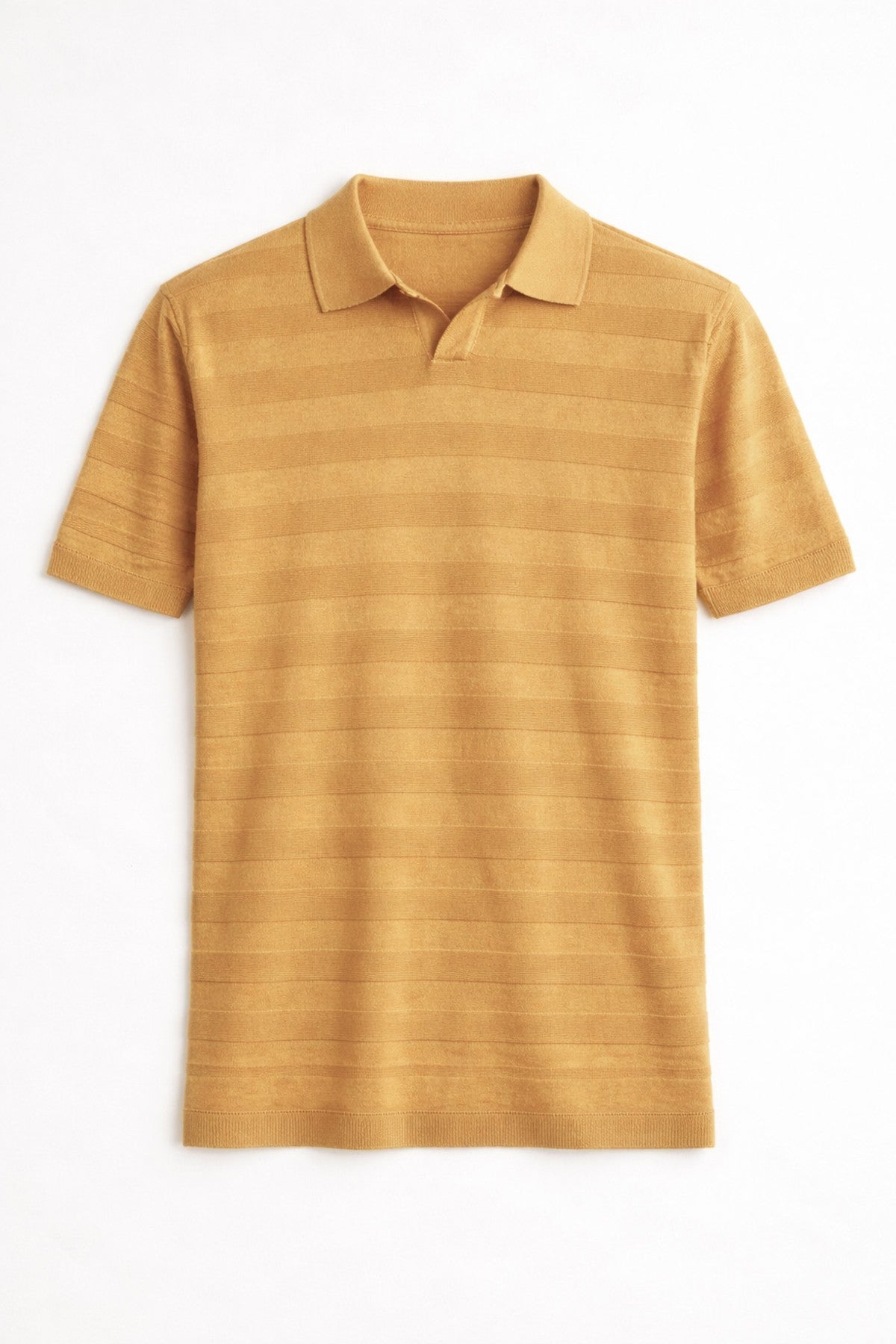 Şeritli Polo Yaka Desenli Triko T-Shirt