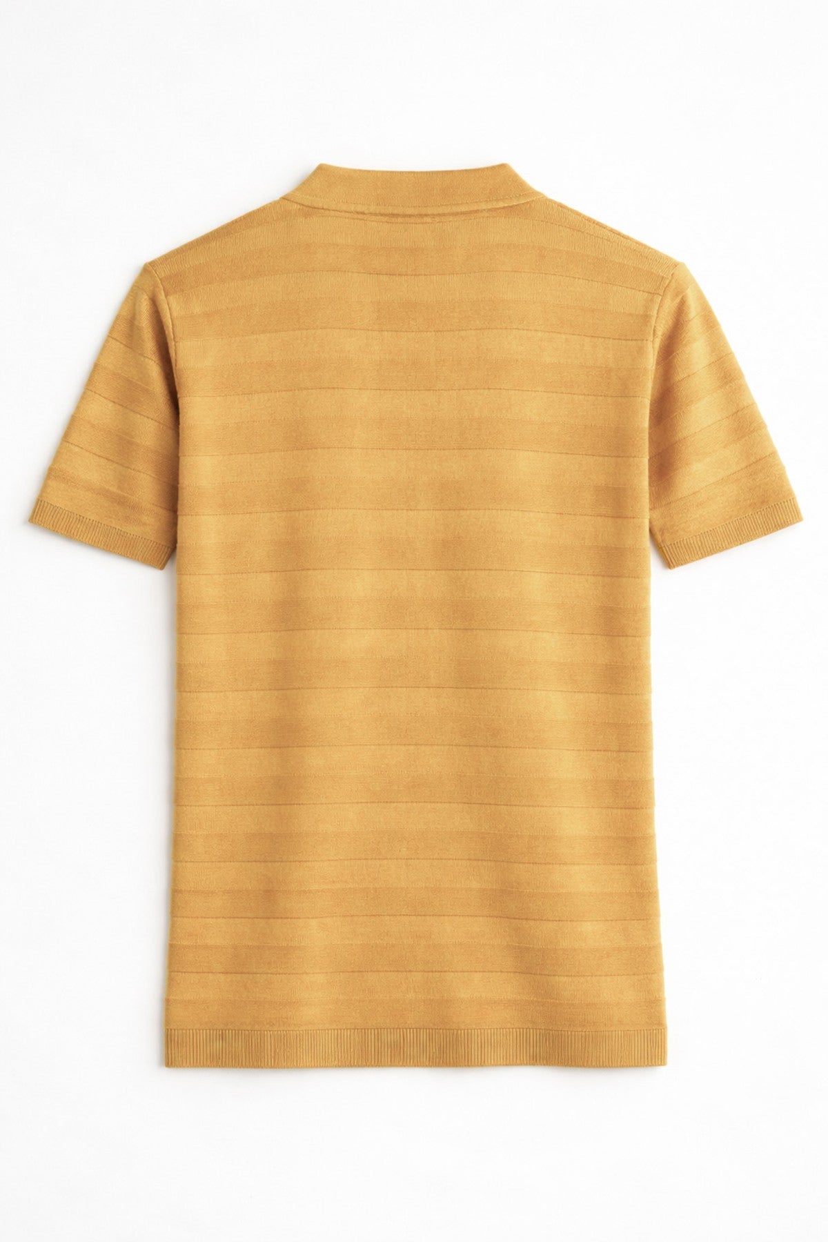Şeritli Polo Yaka Desenli Triko T-Shirt