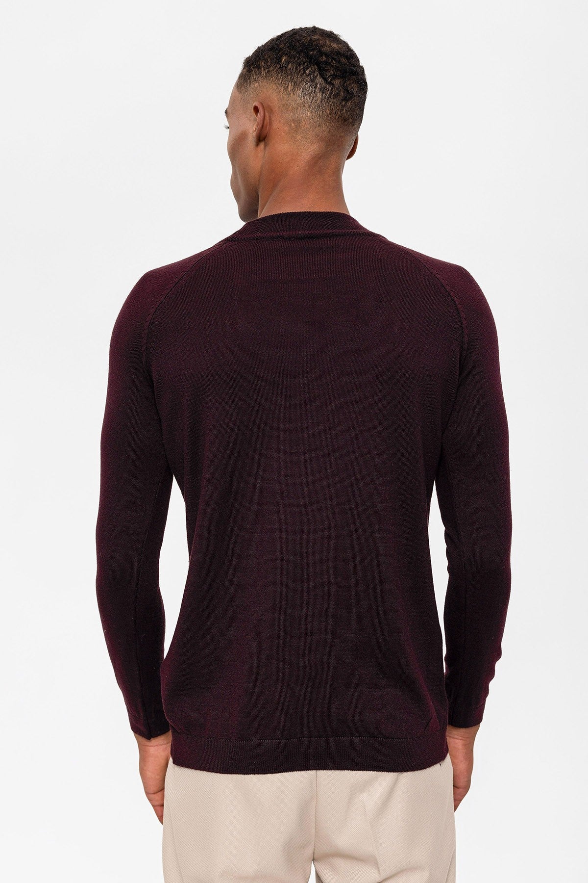 Yarım Balıkçı Yaka Slim Fit Triko Kazak