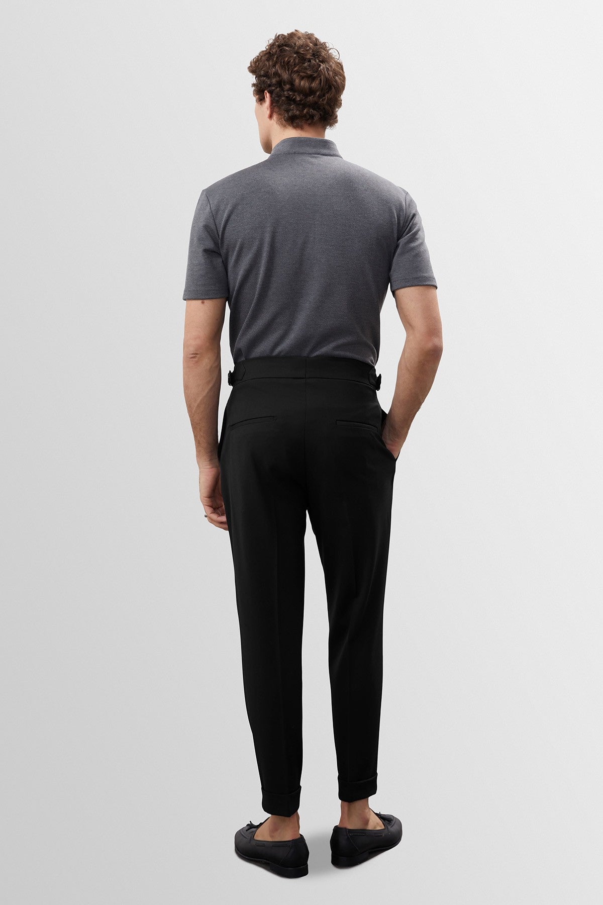Yüksek Bel Pileli Carrot Fit Erkek Pantolon