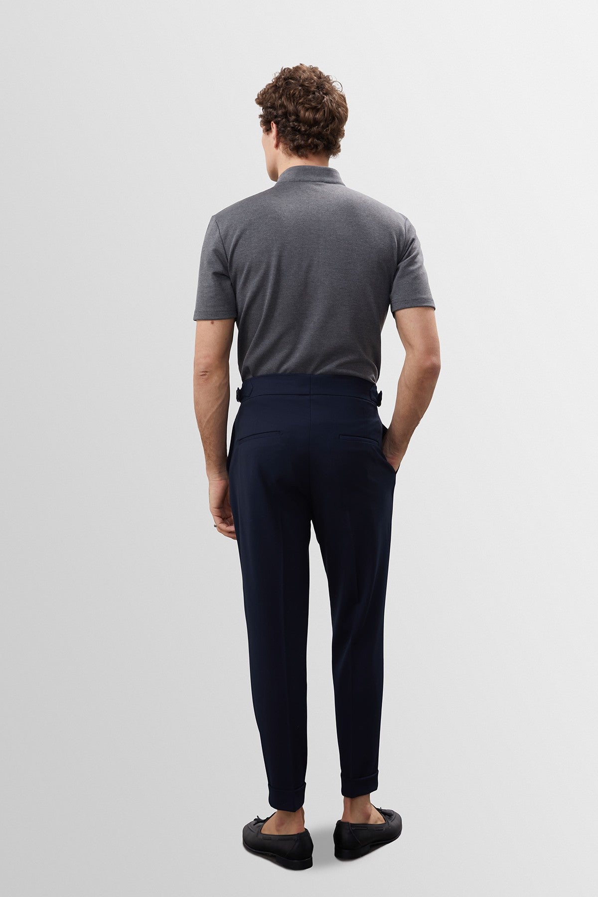 Yüksek Bel Pileli Carrot Fit Erkek Pantolon