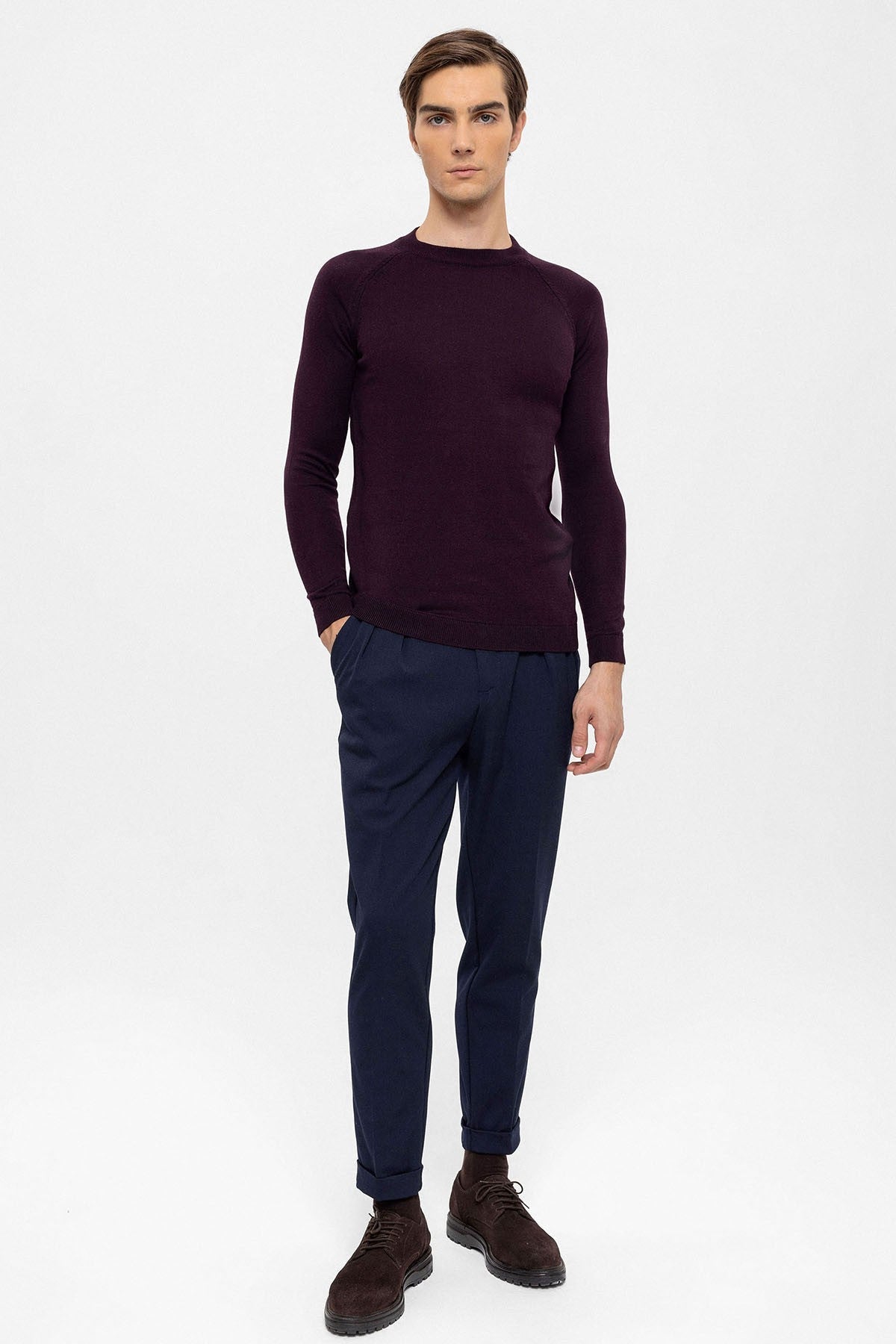 Antioch Bisiklet Yaka Slim Fit Triko Kazak