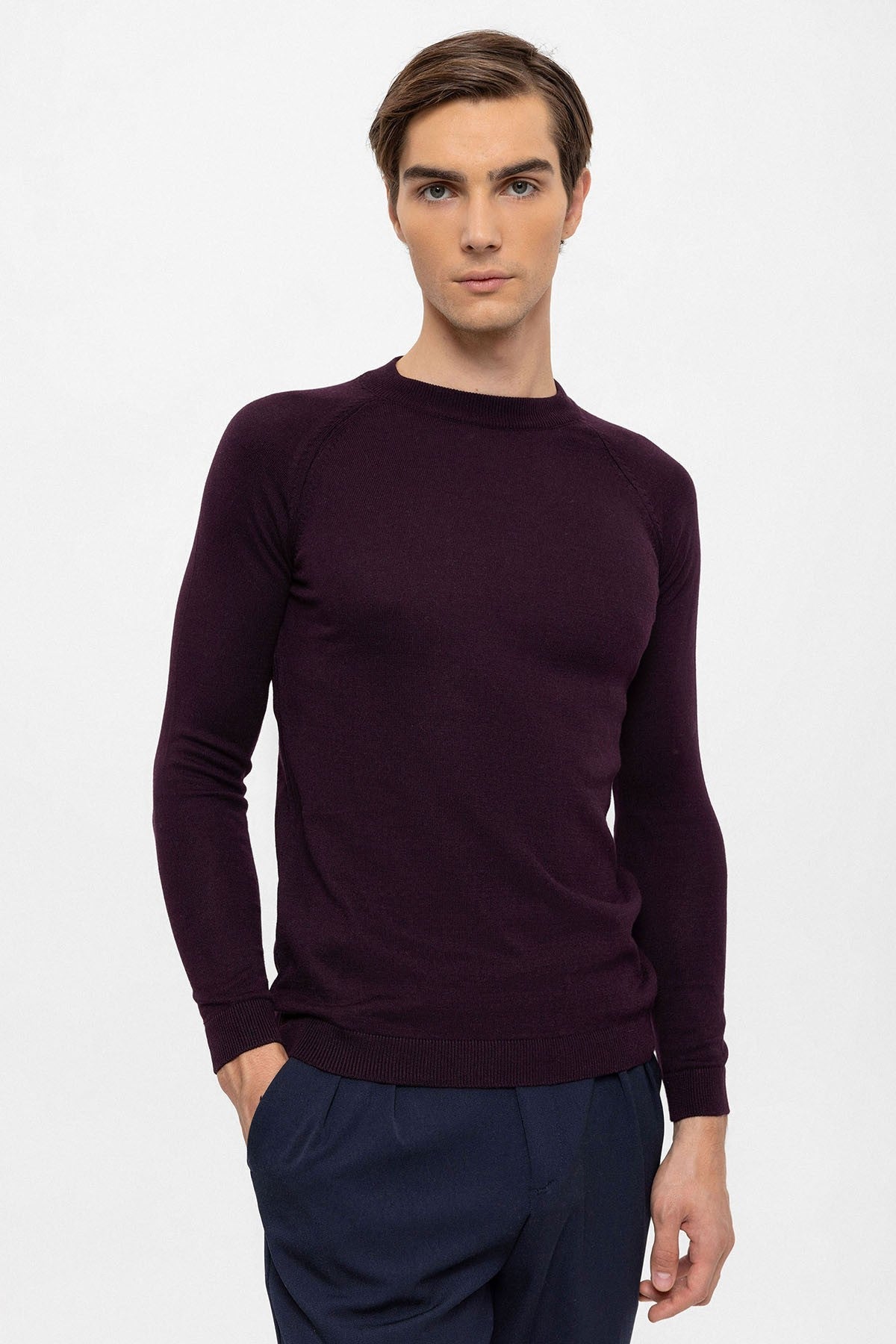 Antioch Bisiklet Yaka Slim Fit Triko Kazak