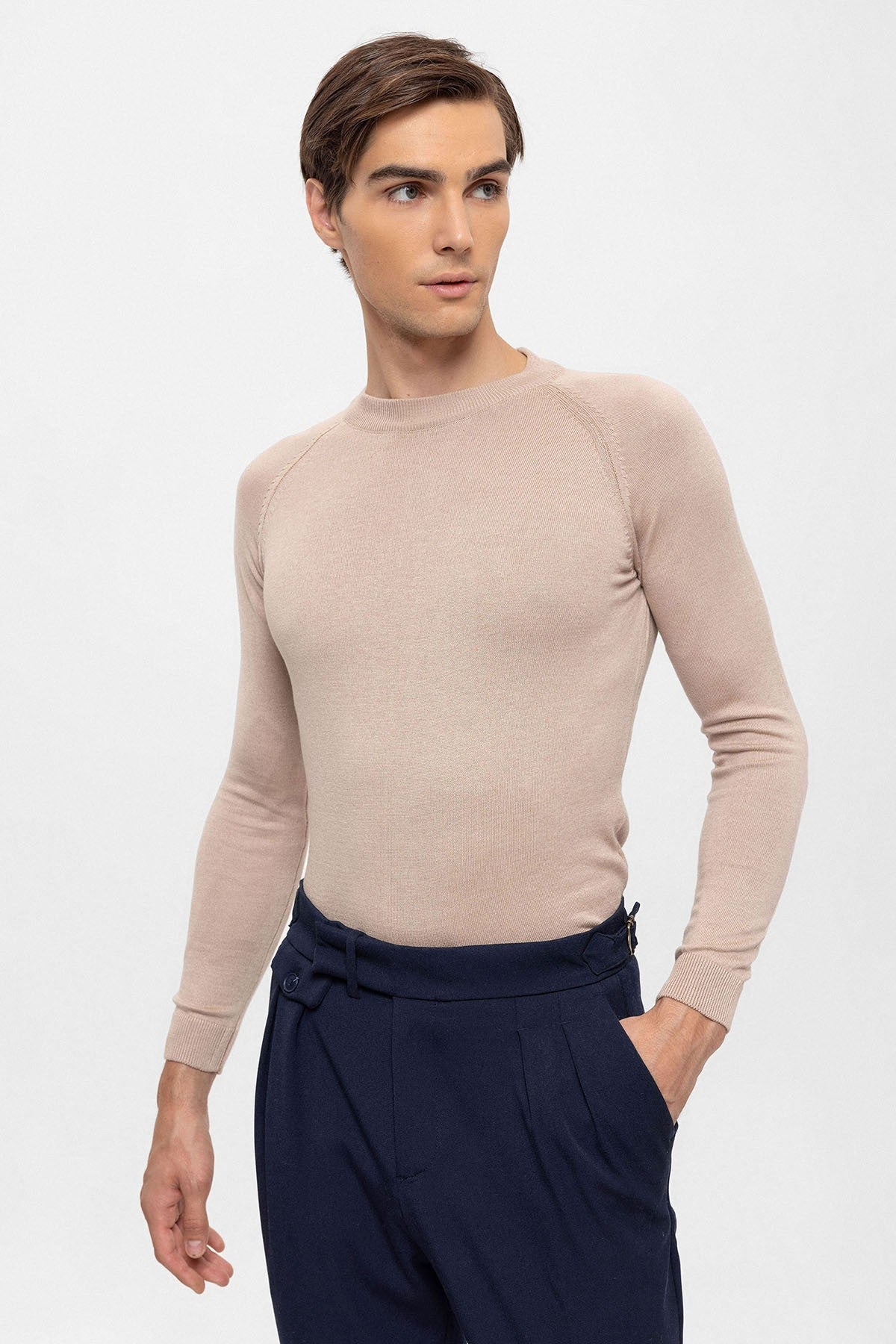 Antioch Bisiklet Yaka Slim Fit Triko Kazak