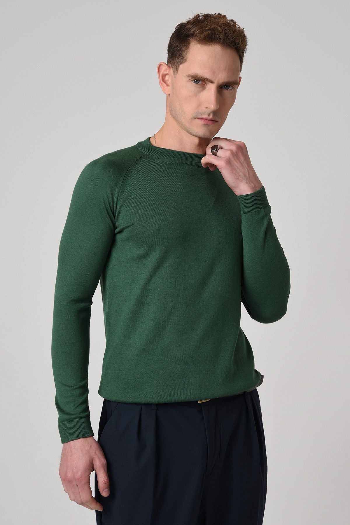 Antioch Bisiklet Yaka Slim Fit Triko Kazak