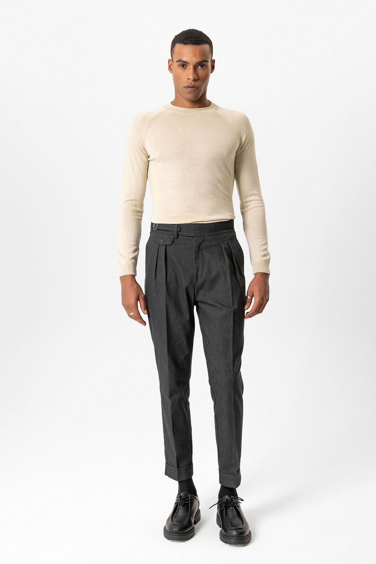 Antioch Bisiklet Yaka Slim Fit Triko Kazak