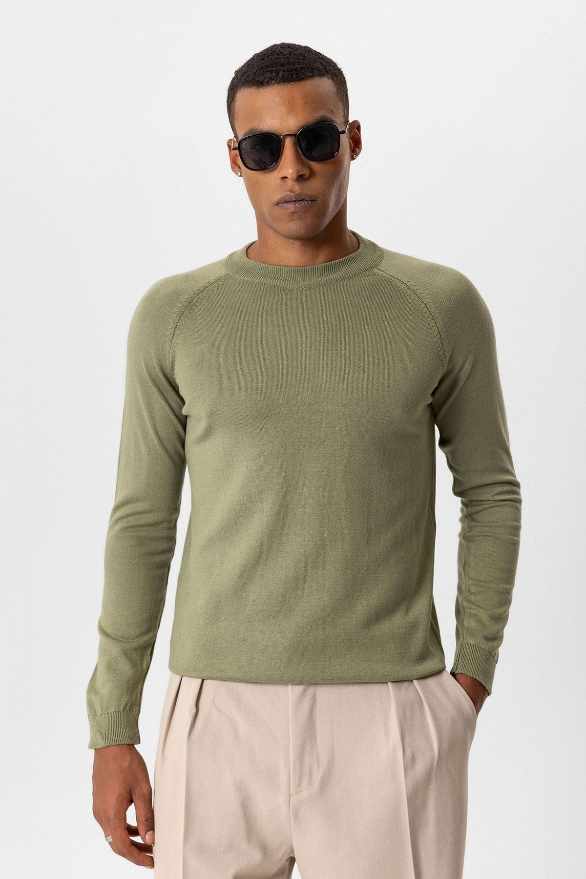 Antioch Bisiklet Yaka Slim Fit Triko Kazak