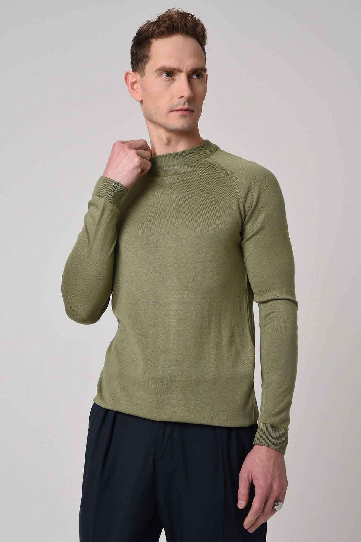Antioch Bisiklet Yaka Slim Fit Triko Kazak