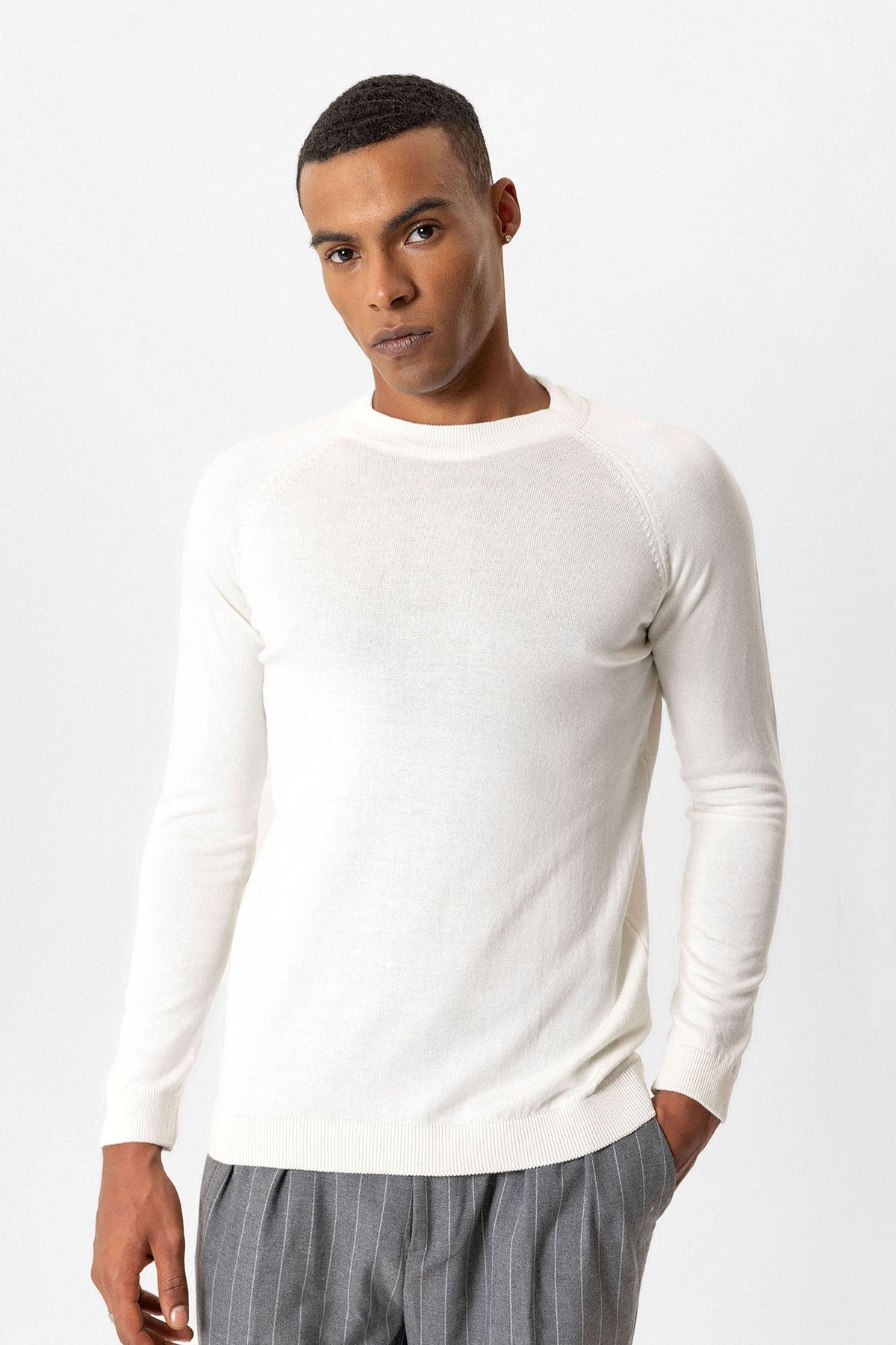 Antioch Bisiklet Yaka Slim Fit Triko Kazak