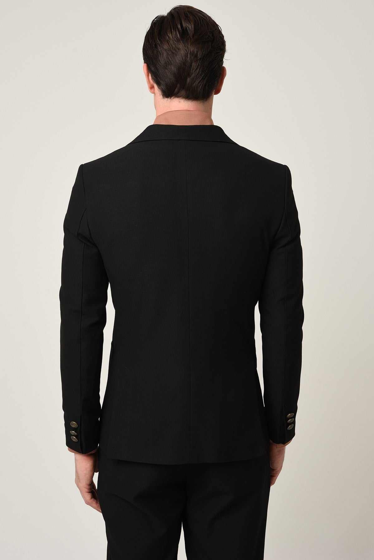 Antioch Slim Fit Astarlı Kruvaze Erkek Blazer Ceket