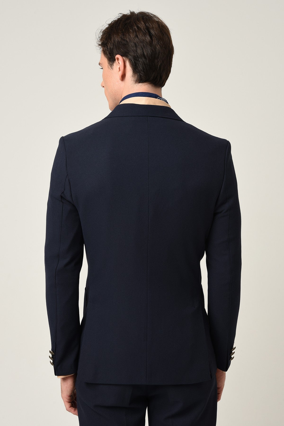 Antioch Slim Fit Astarlı Kruvaze Erkek Blazer Ceket