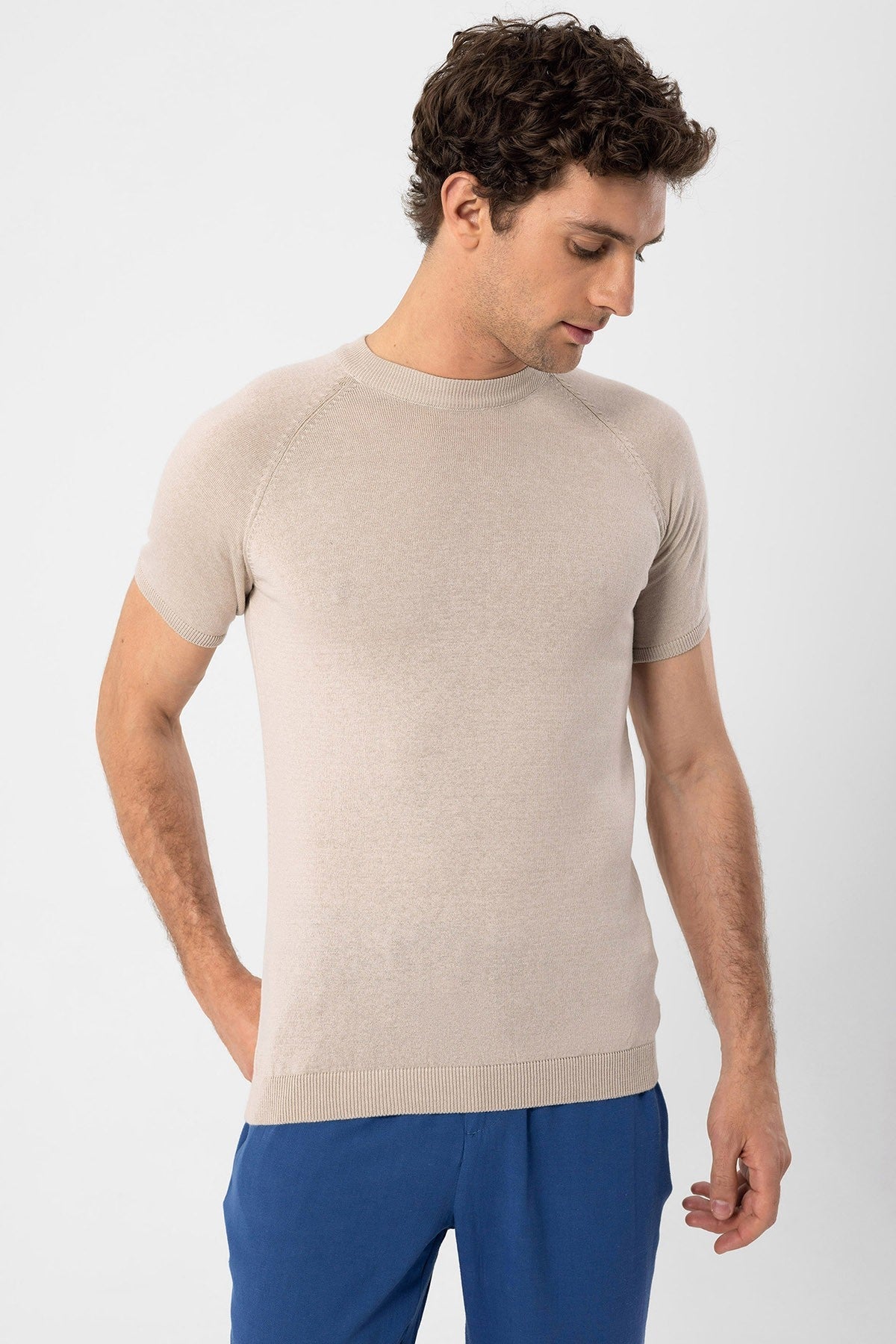 Antioch Bisiklet Yaka Slim Fit Erkek Triko T-Shirt