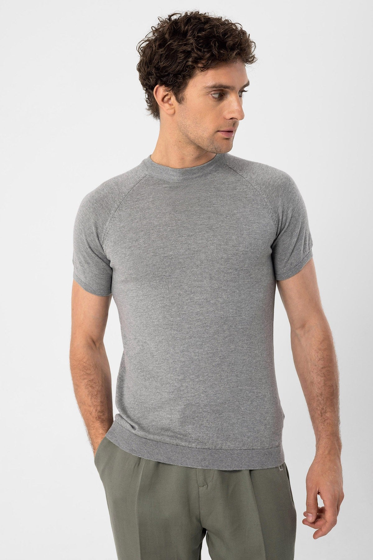 Antioch Bisiklet Yaka Slim Fit Erkek Triko T-Shirt
