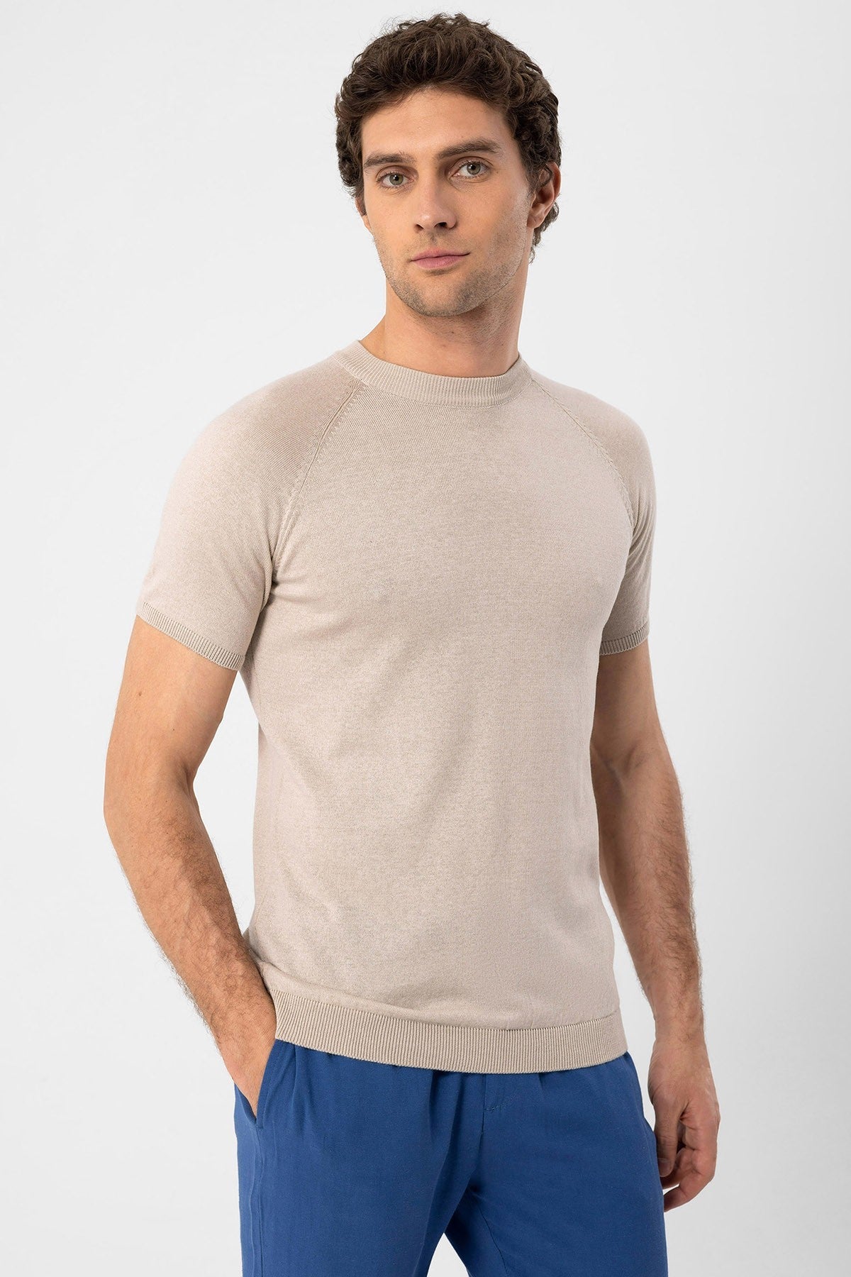 Antioch Bisiklet Yaka Slim Fit Erkek Triko T-Shirt