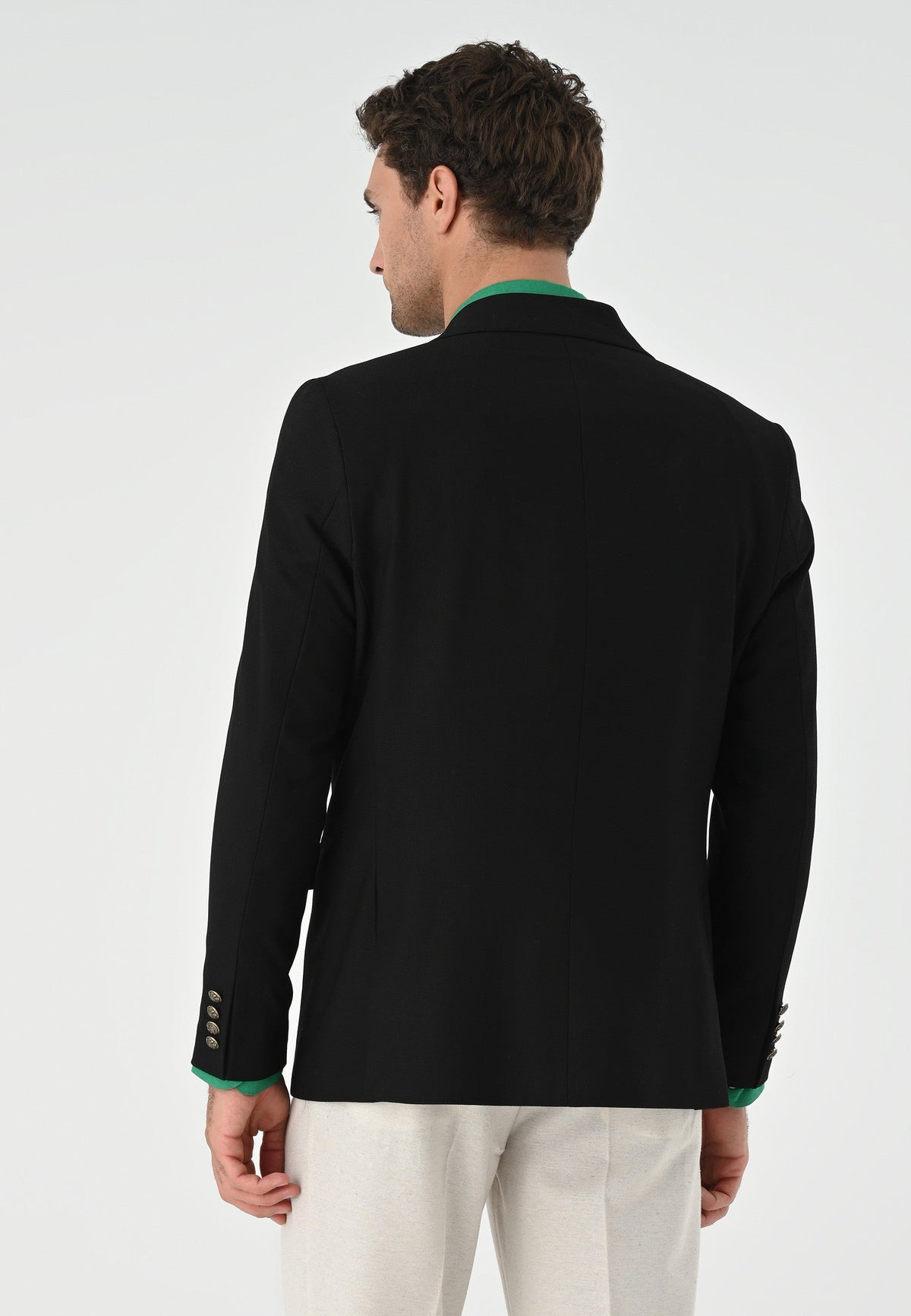 Antioch Metal Tek Düğme Erkek Blazer Ceket