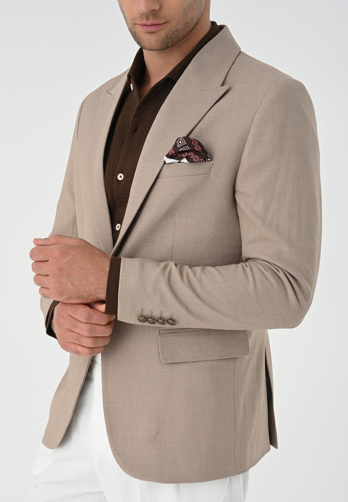 Antioch Metal Tek Düğme Erkek Blazer Ceket