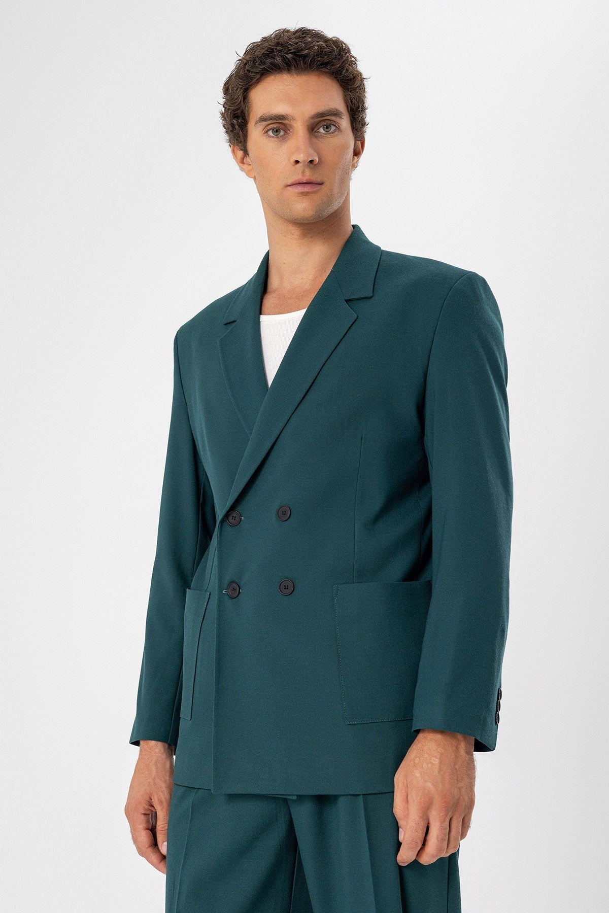Antioch Torba Cepli Kruvaze Erkek Blazer Ceket