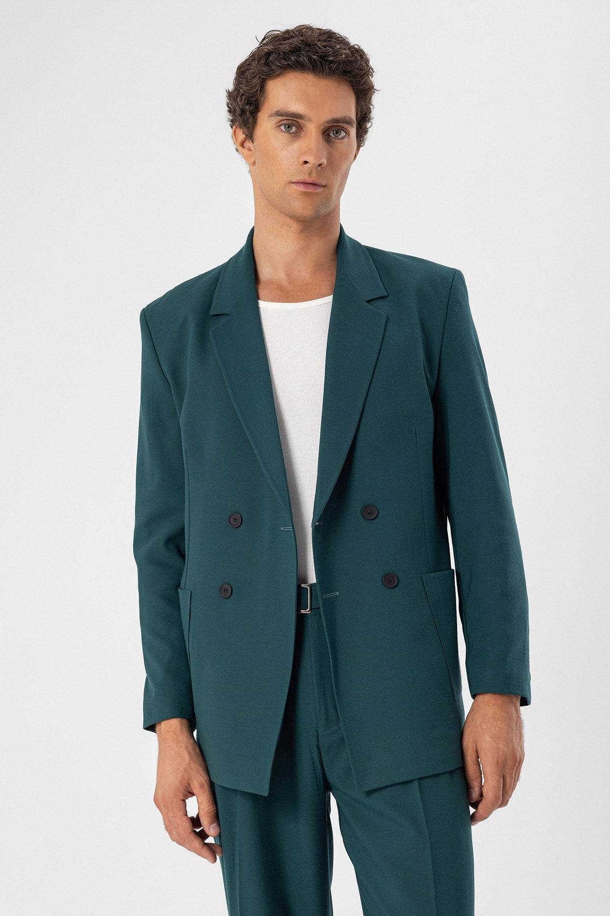 Antioch Torba Cepli Kruvaze Erkek Blazer Ceket