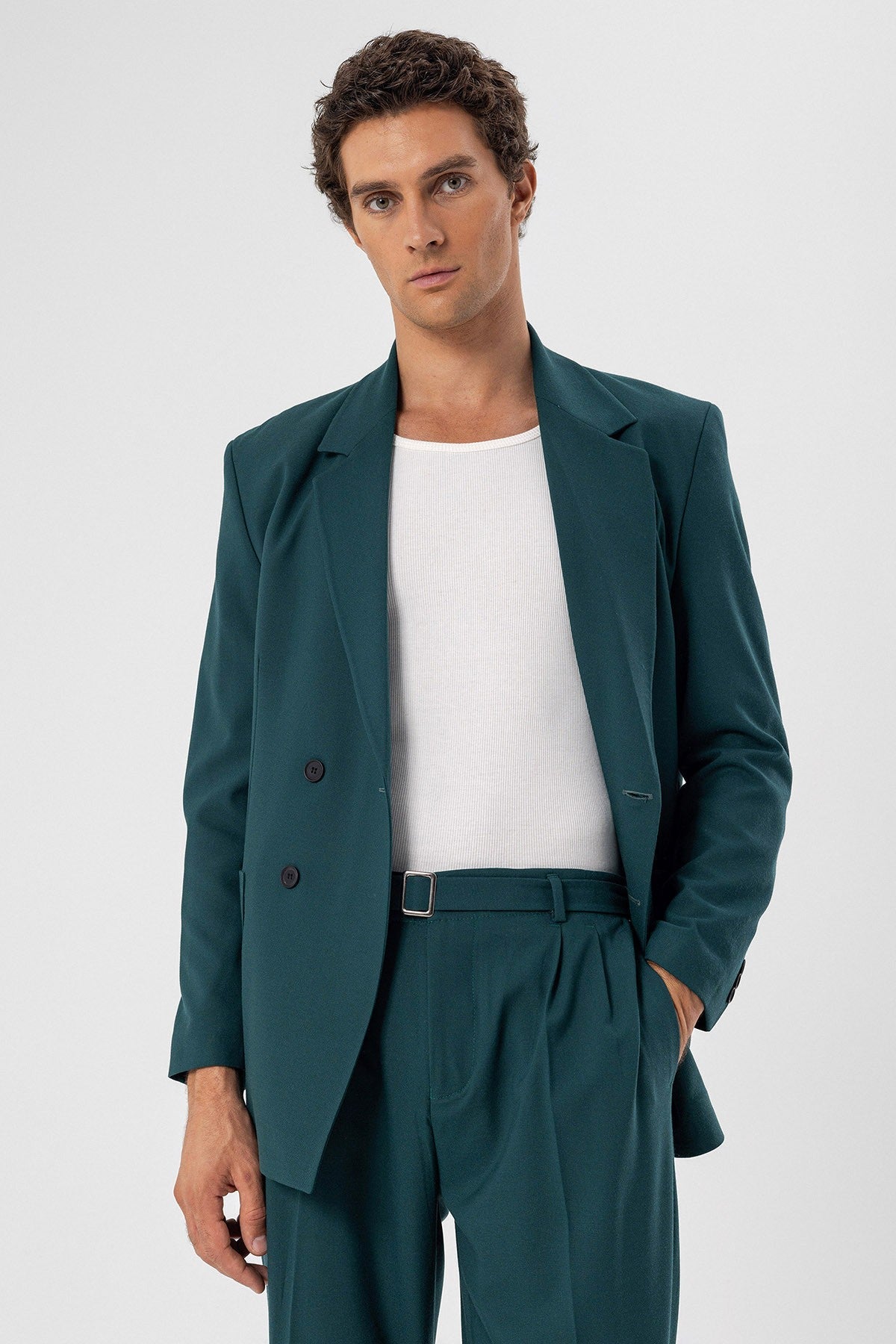 Antioch Torba Cepli Kruvaze Erkek Blazer Ceket