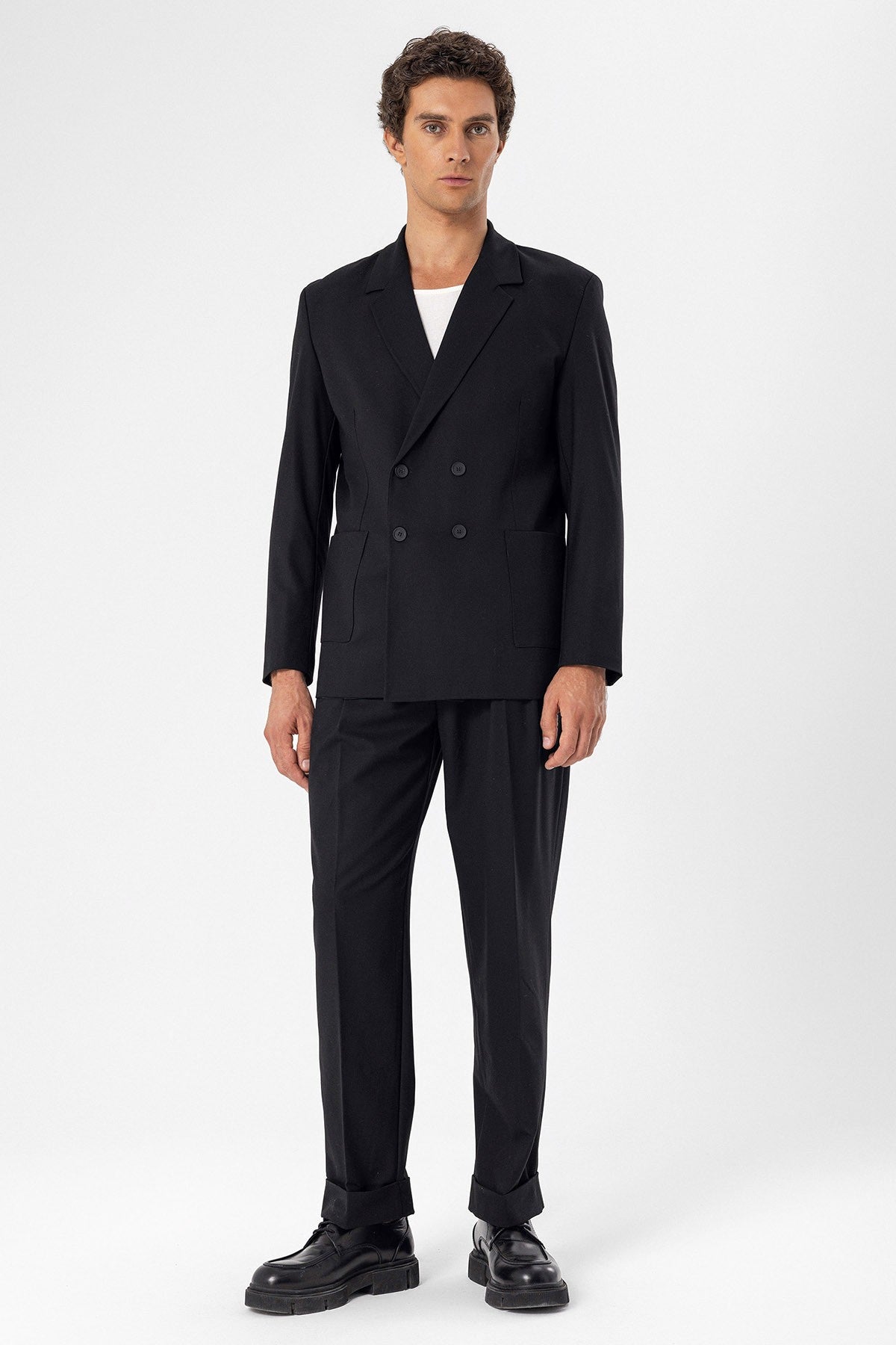 Antioch Torba Cepli Kruvaze Erkek Blazer Ceket