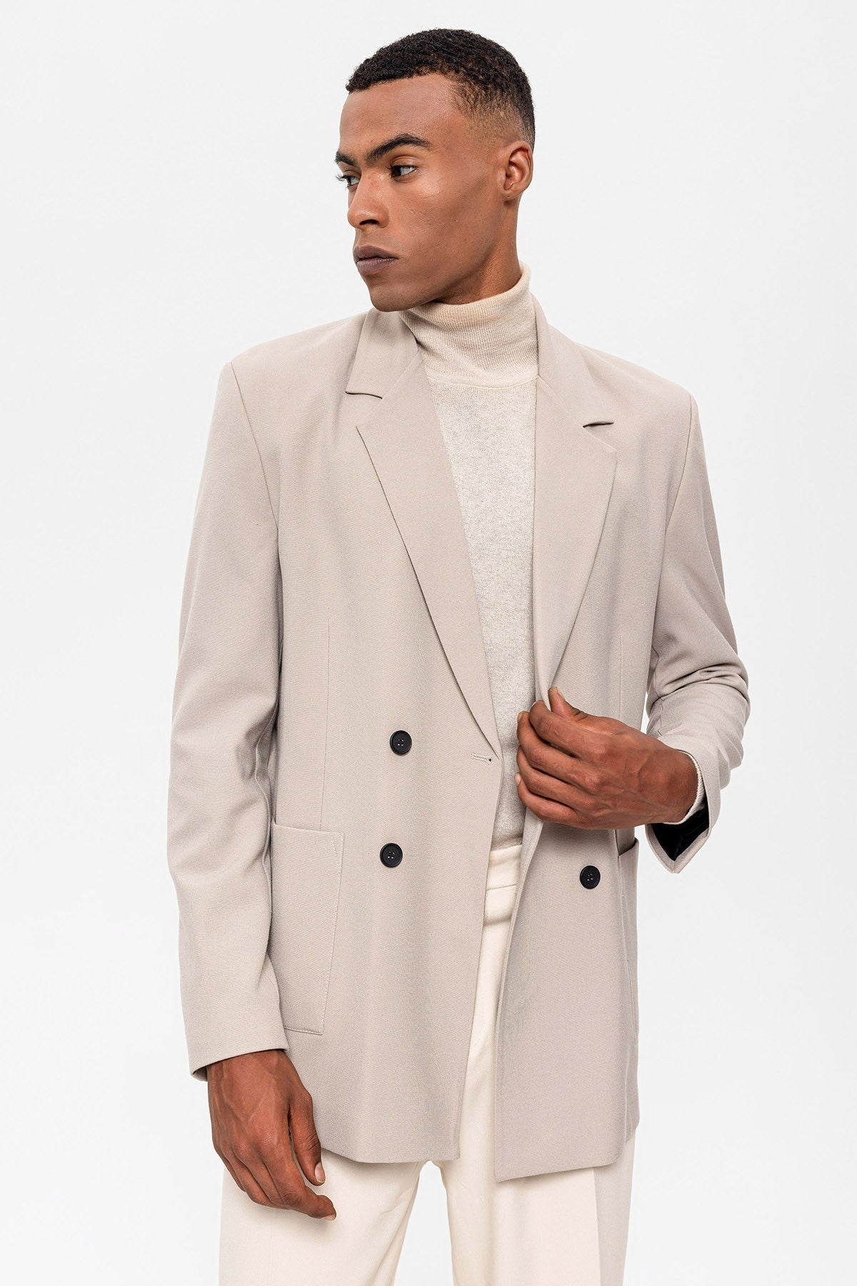 Antioch Torba Cepli Kruvaze Erkek Blazer Ceket