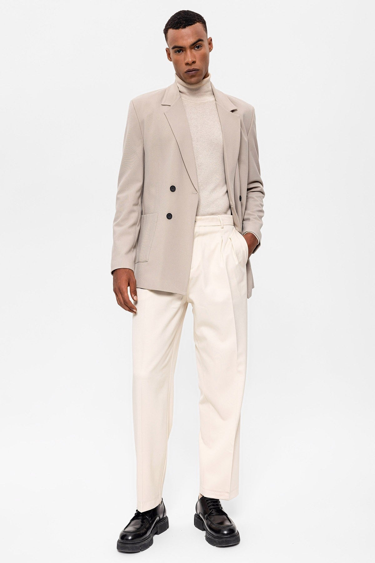 Antioch Torba Cepli Kruvaze Erkek Blazer Ceket