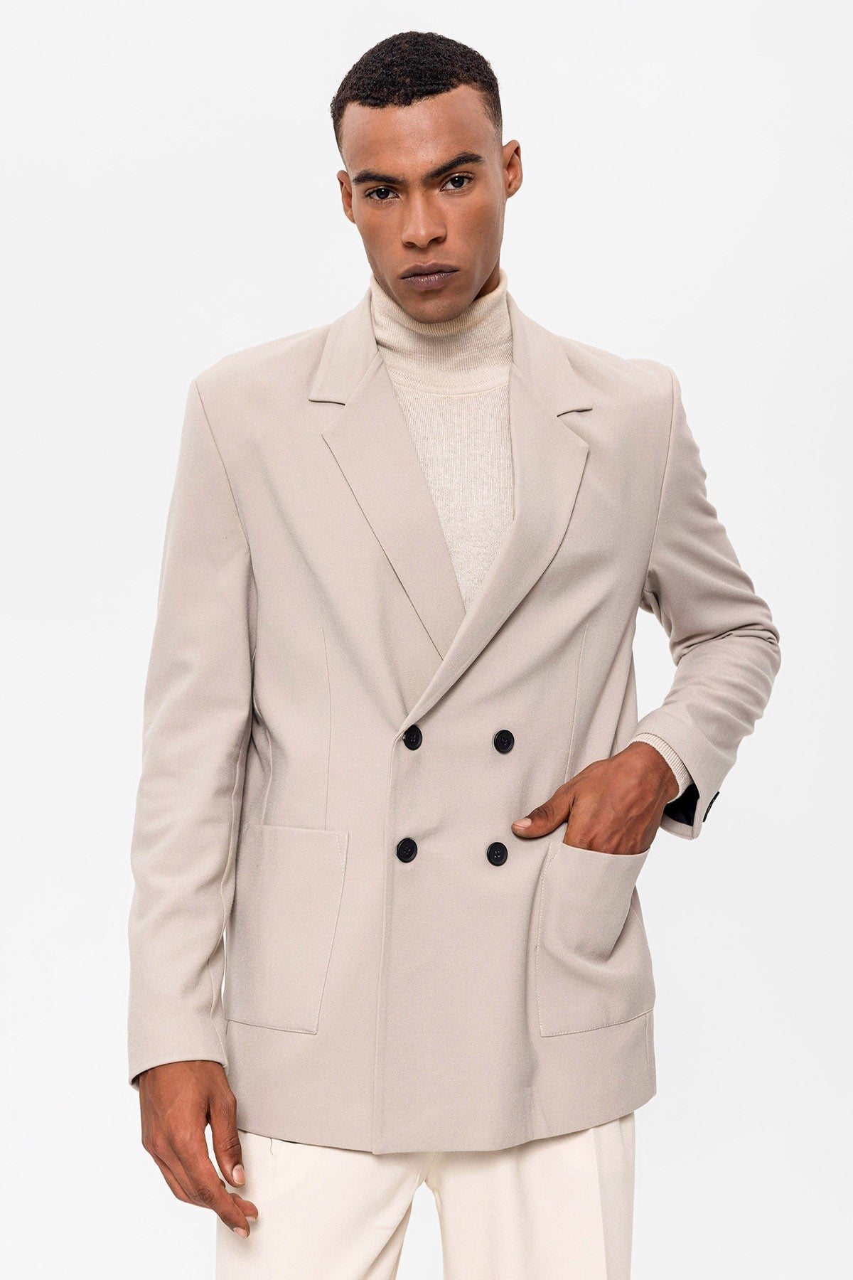 Antioch Torba Cepli Kruvaze Erkek Blazer Ceket