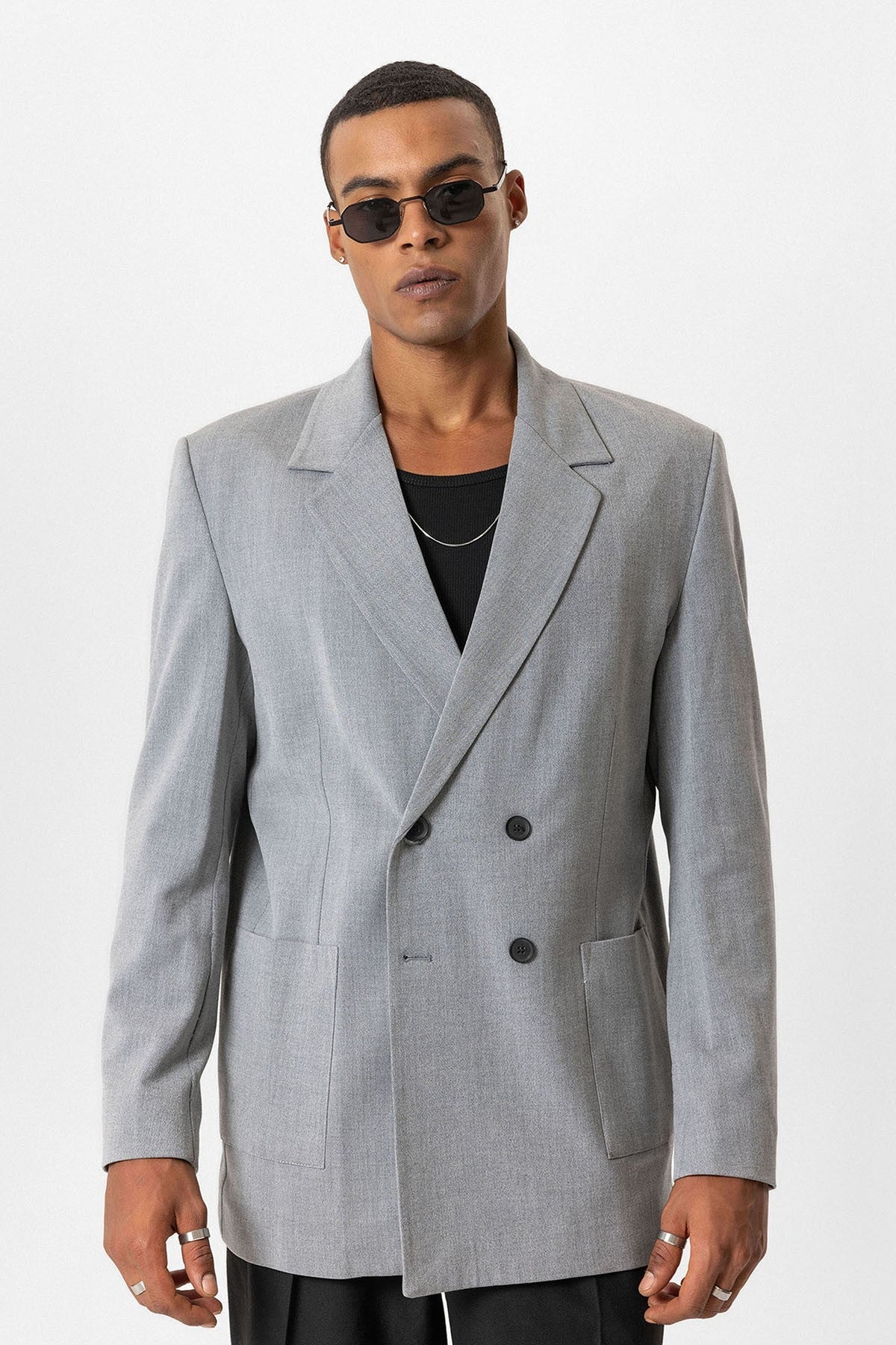 Antioch Torba Cepli Kruvaze Erkek Blazer Ceket