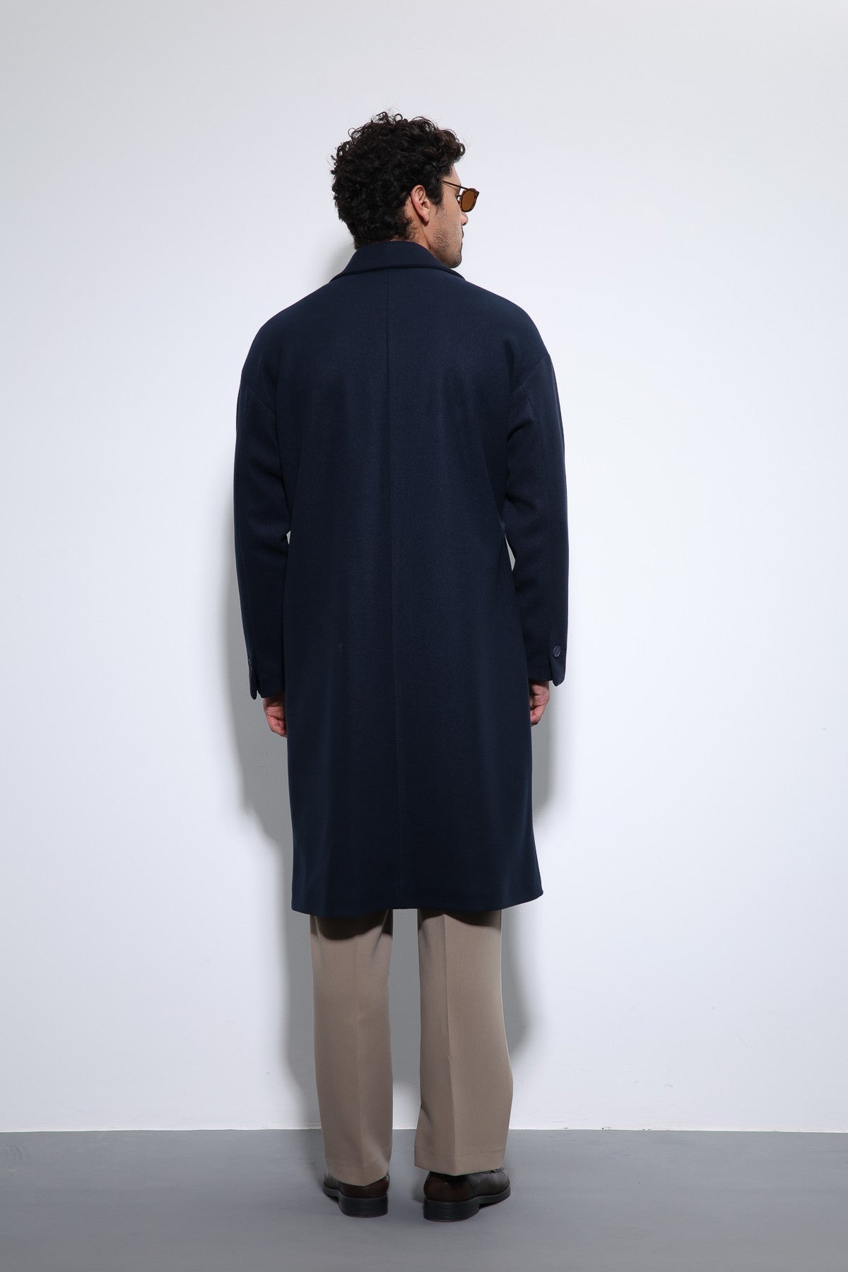 Kuşaklı Oversize Erkek Kaban