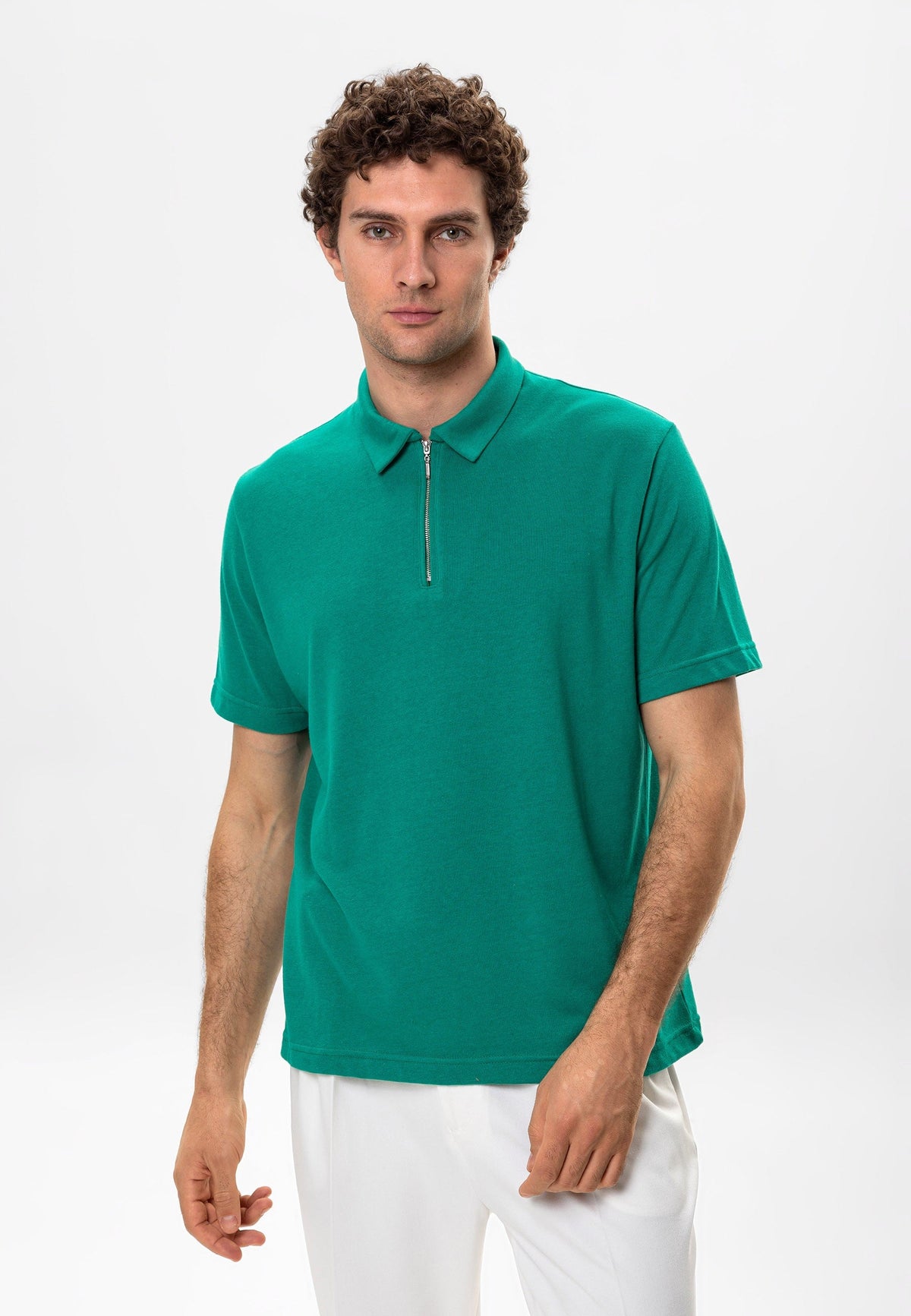 Antioch Polo Yaka Fermuarlı Erkek T-Shirt