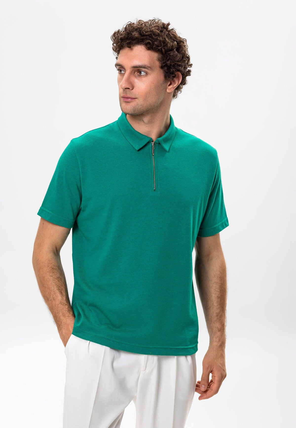 Antioch Polo Yaka Fermuarlı Erkek T-Shirt