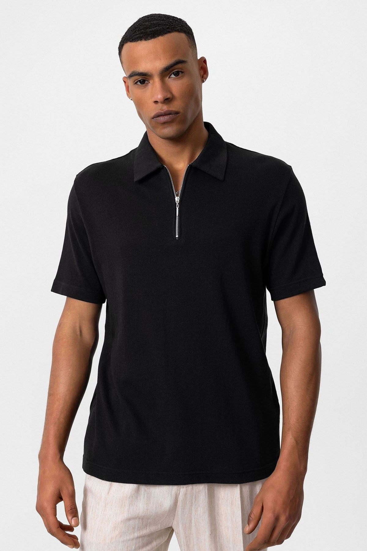 Antioch Polo Yaka Fermuarlı Erkek T-Shirt