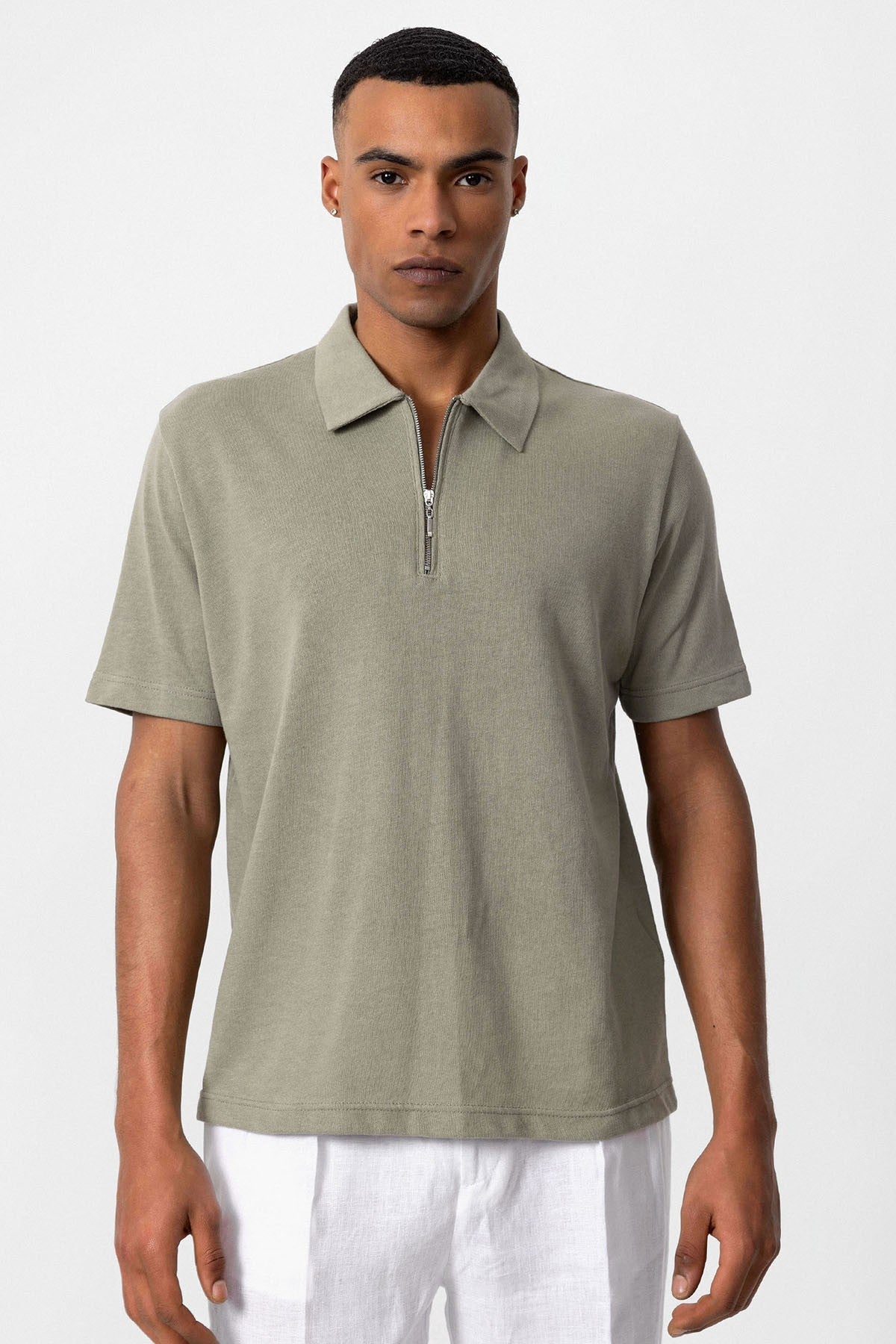 Antioch Polo Yaka Fermuarlı Erkek T-Shirt