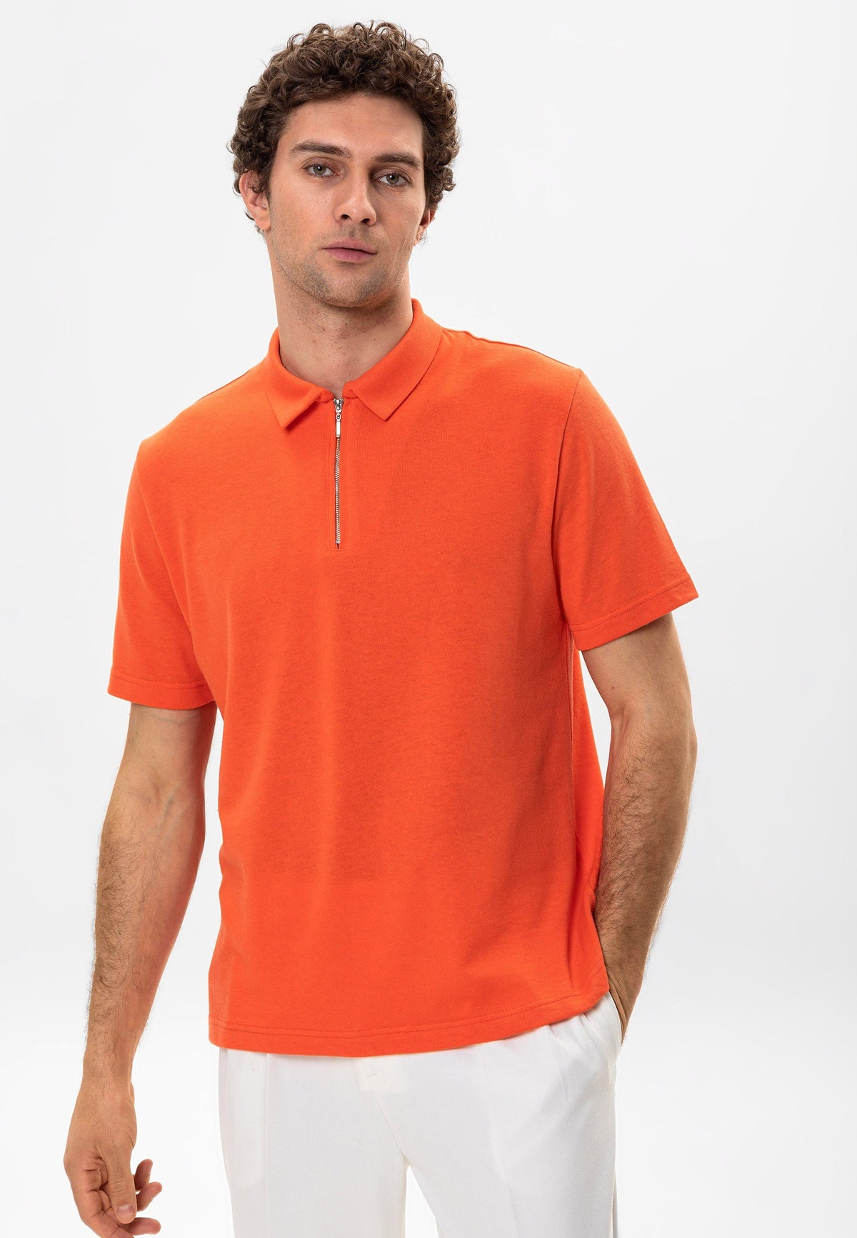 Antioch Polo Yaka Fermuarlı Erkek T-Shirt