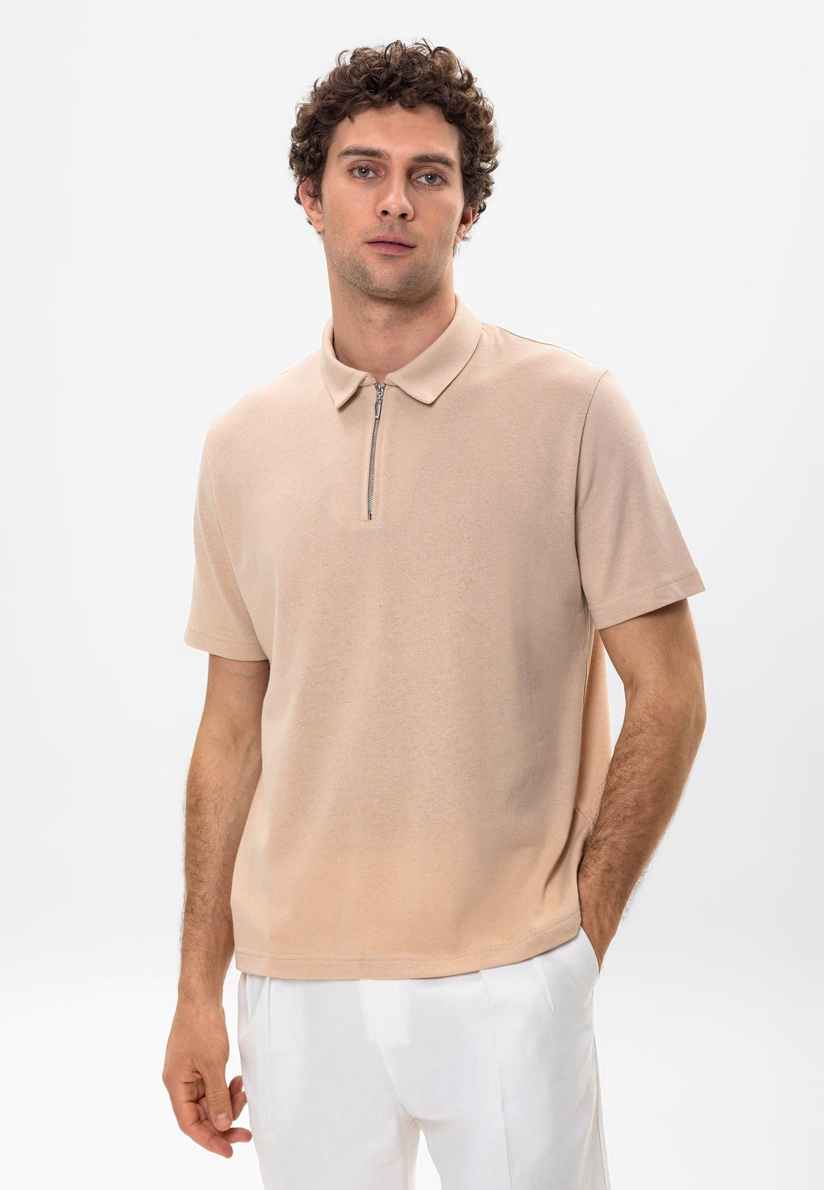Antioch Polo Yaka Fermuarlı Erkek T-Shirt