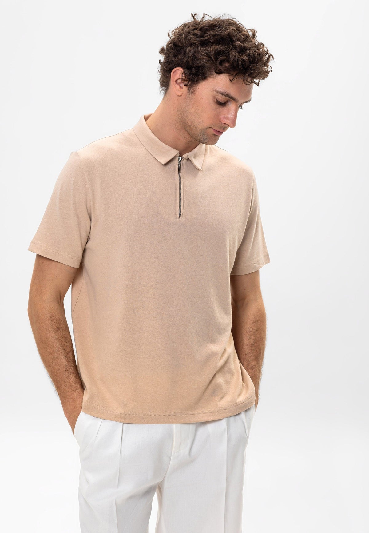 Antioch Polo Yaka Fermuarlı Erkek T-Shirt