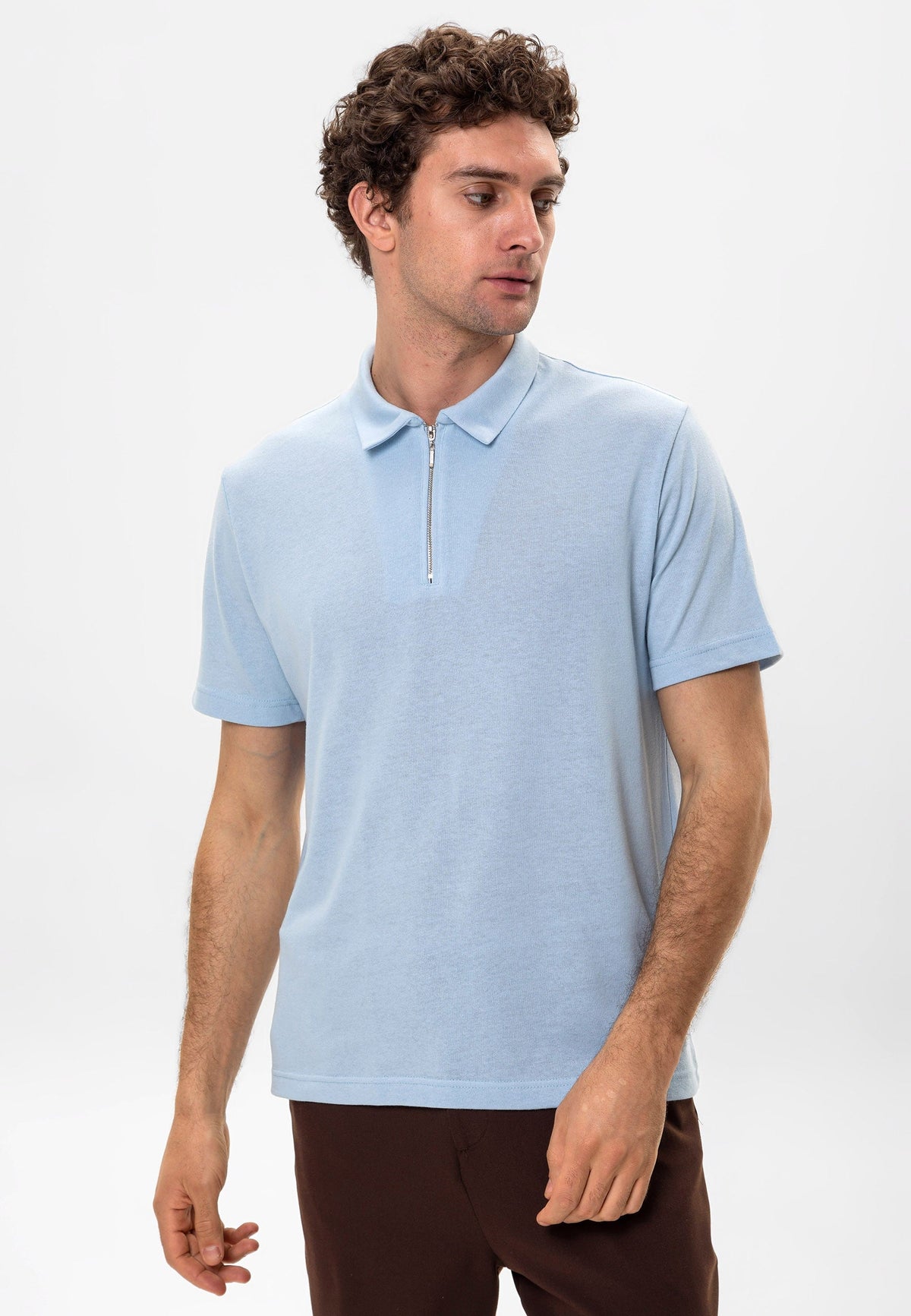 Antioch Polo Yaka Fermuarlı Erkek T-Shirt