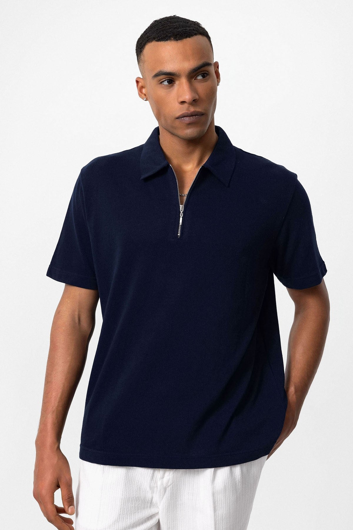Antioch Polo Yaka Fermuarlı Erkek T-Shirt