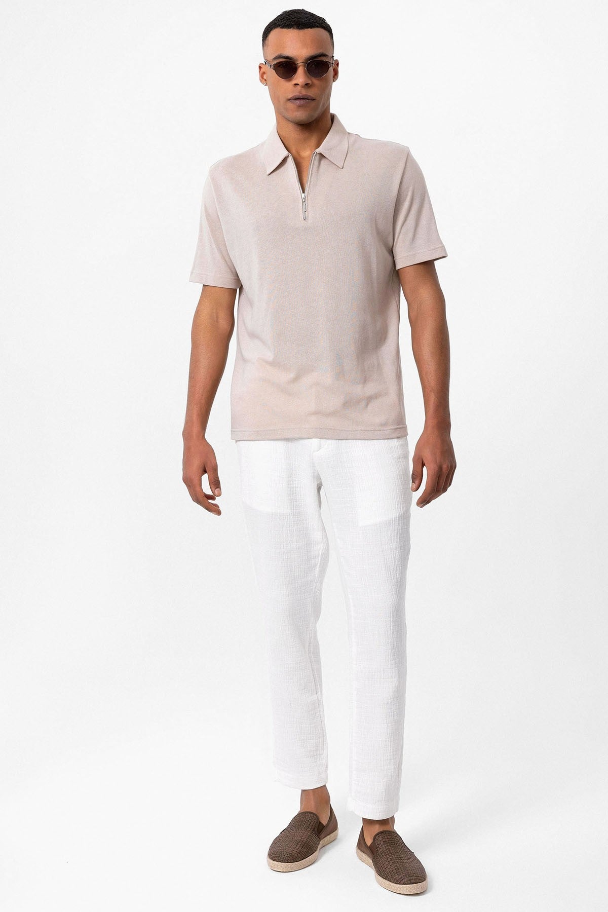 Antioch Polo Yaka Fermuarlı Erkek T-Shirt