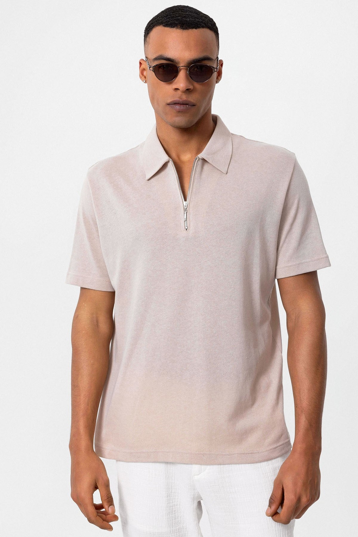 Antioch Polo Yaka Fermuarlı Erkek T-Shirt