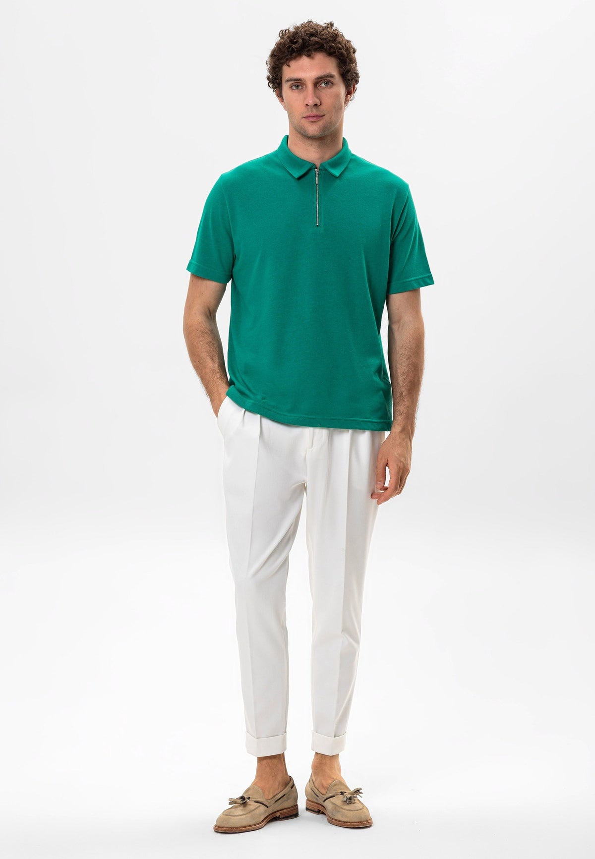 Antioch Polo Yaka Fermuarlı Erkek T-Shirt