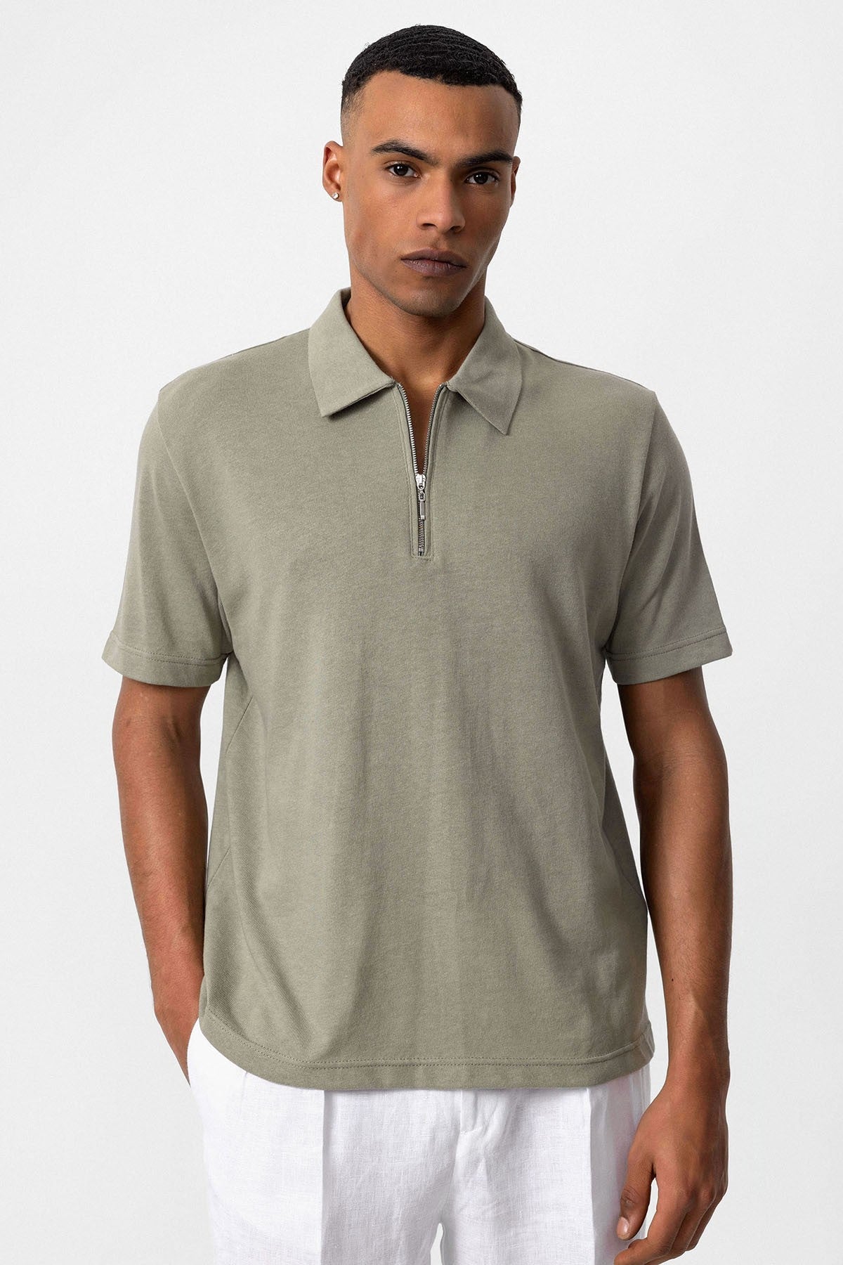 Antioch Polo Yaka Fermuarlı Erkek T-Shirt