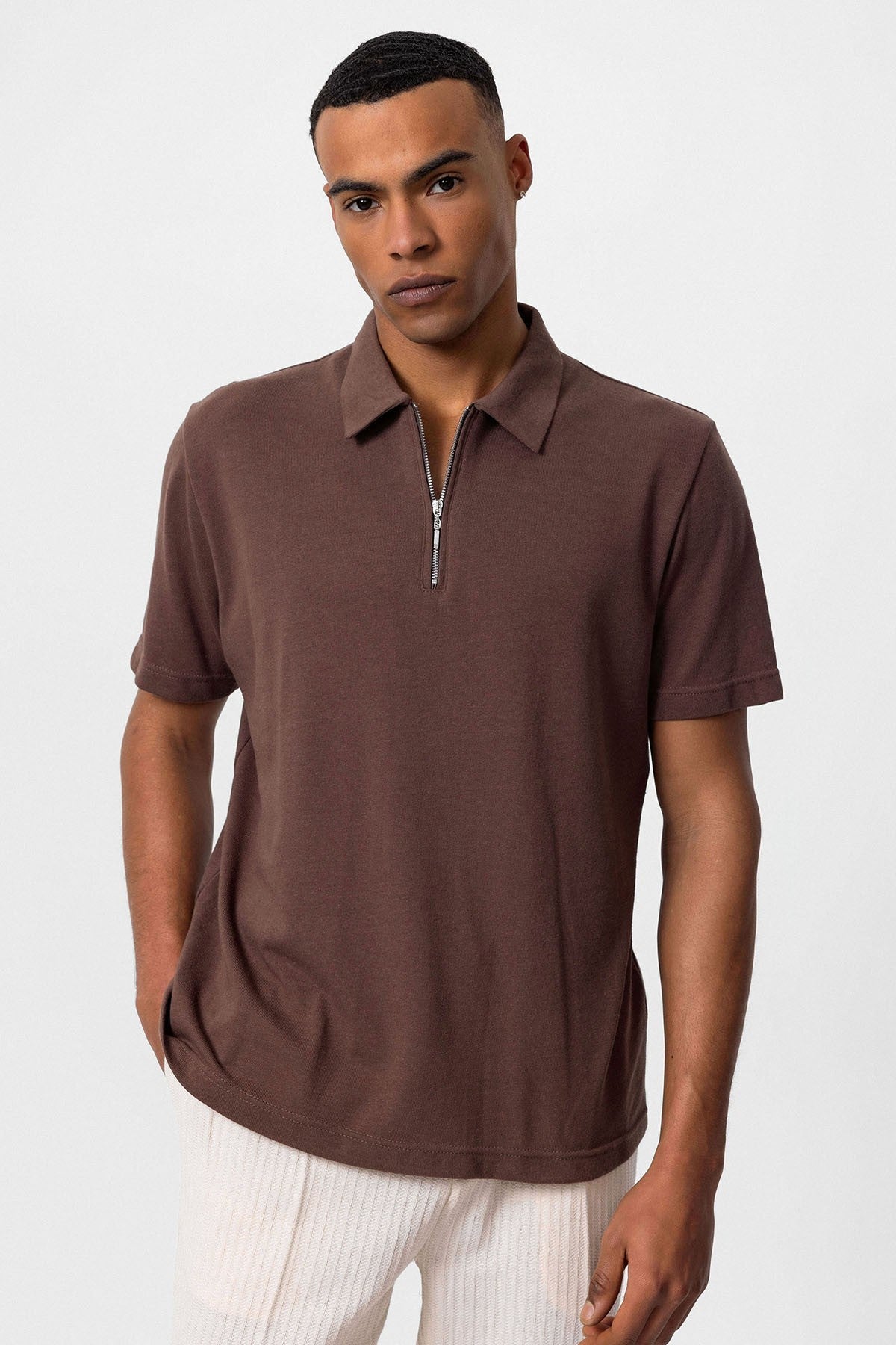 Antioch Polo Yaka Fermuarlı Erkek T-Shirt
