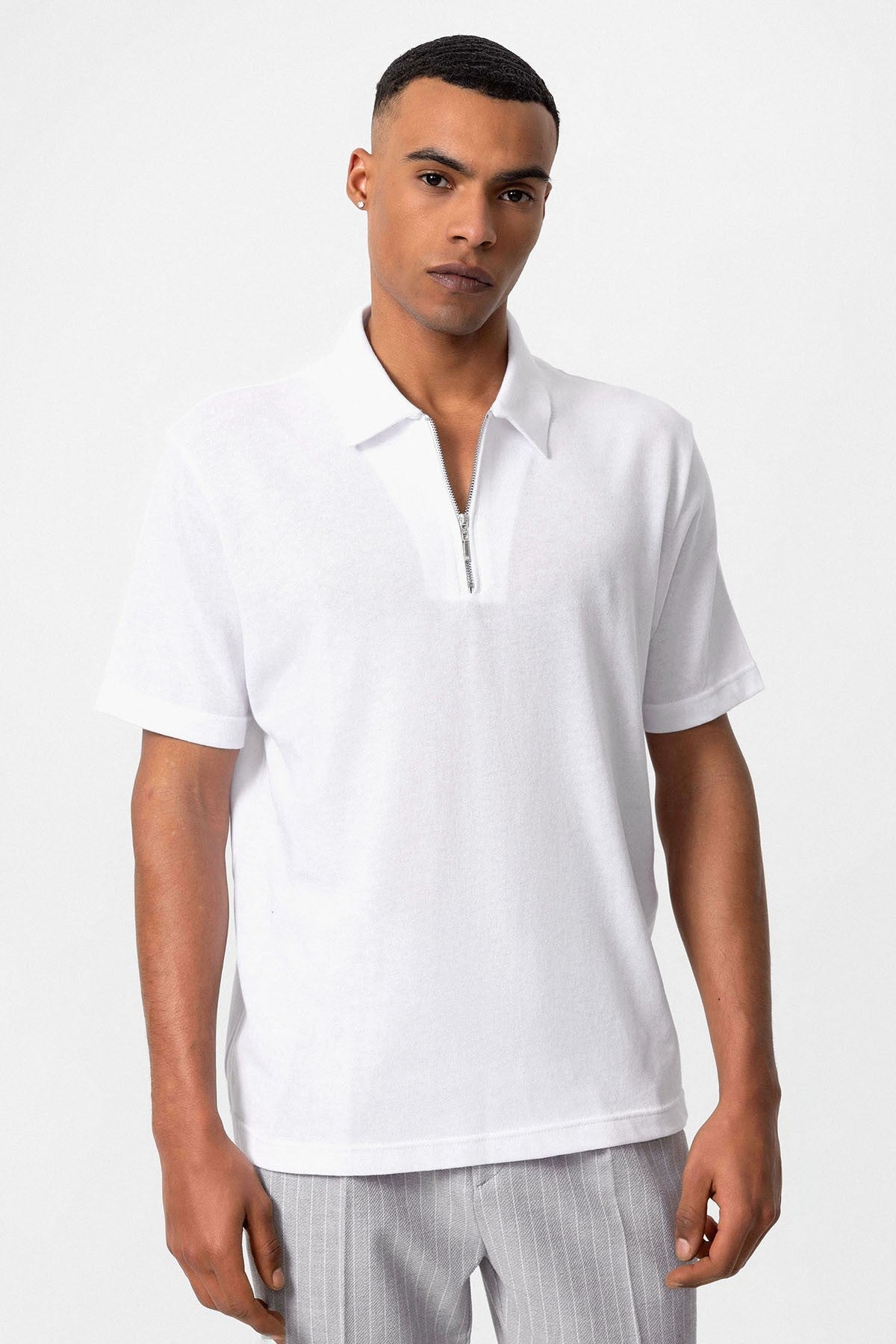 Antioch Polo Yaka Fermuarlı Erkek T-Shirt