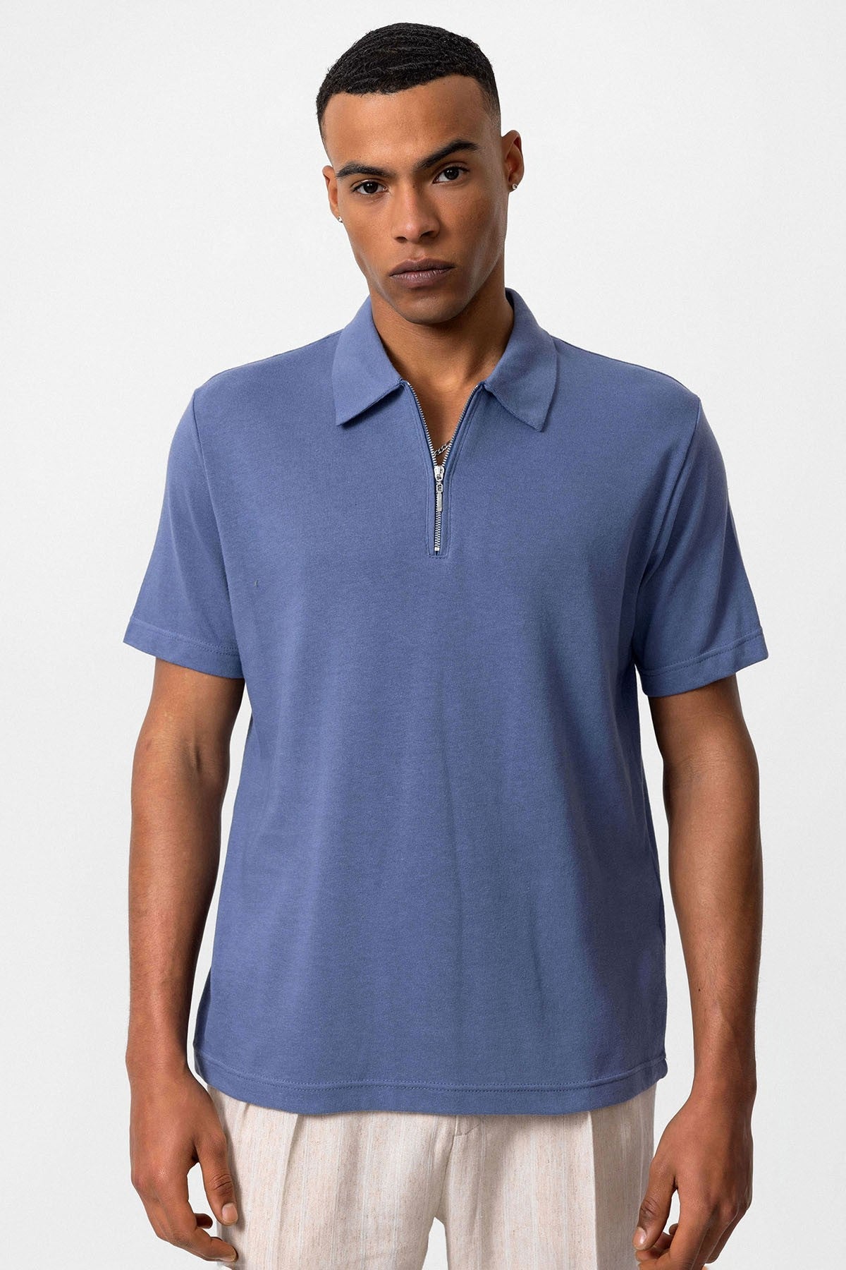 Antioch Polo Yaka Fermuarlı Erkek T-Shirt