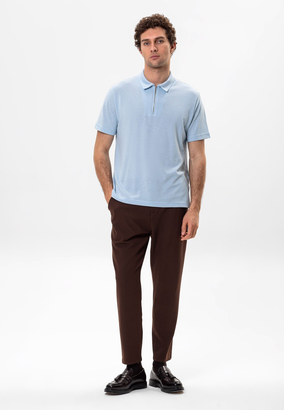 Antioch Polo Yaka Fermuarlı Erkek T-Shirt