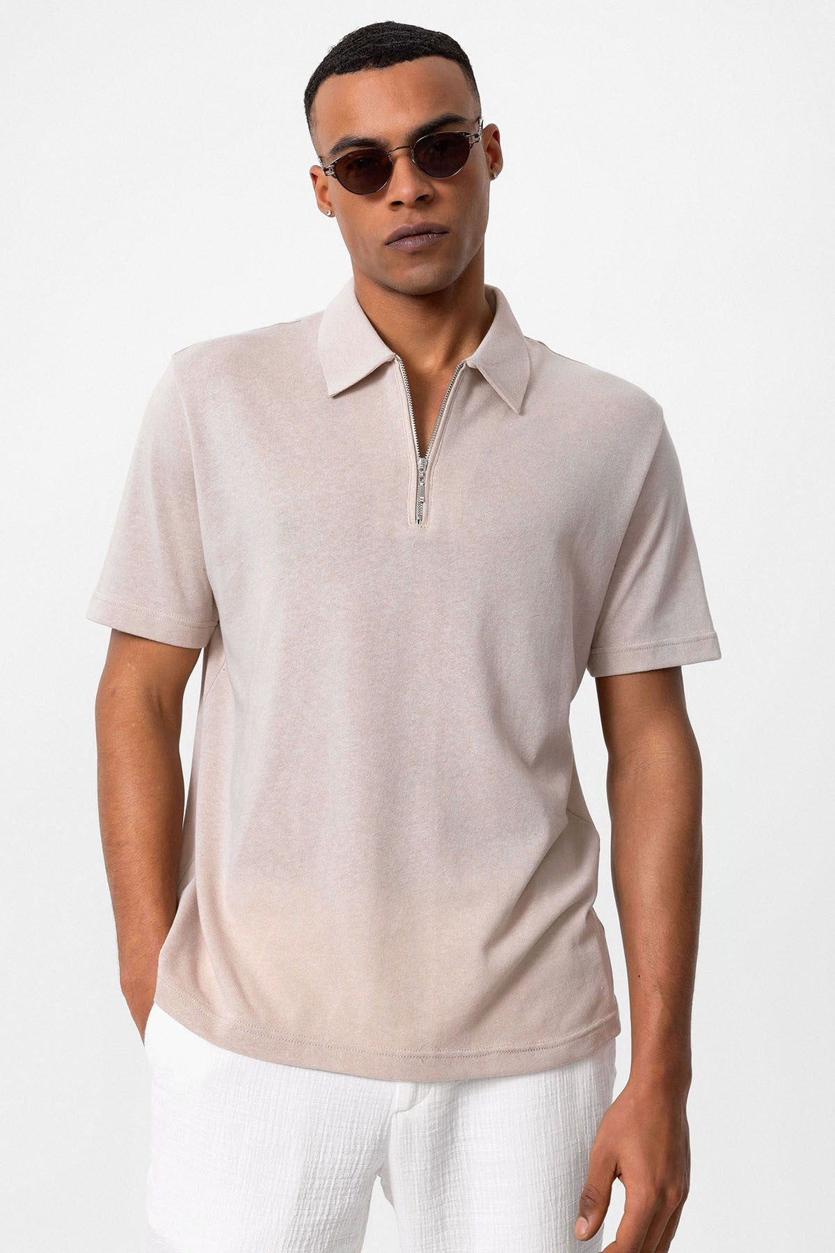 Antioch Polo Yaka Fermuarlı Erkek T-Shirt