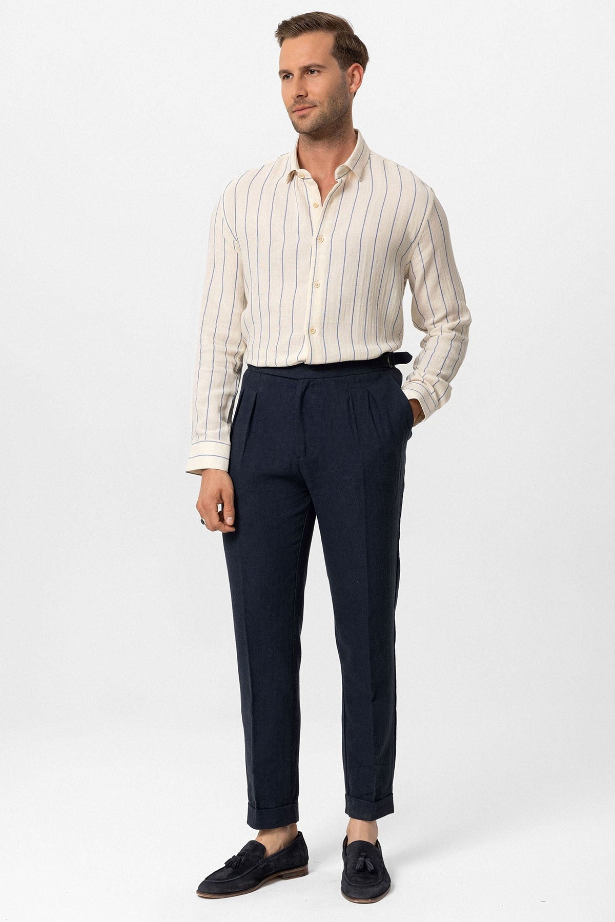 Antioch Slim Fit Çizgili Erkek Gömlek